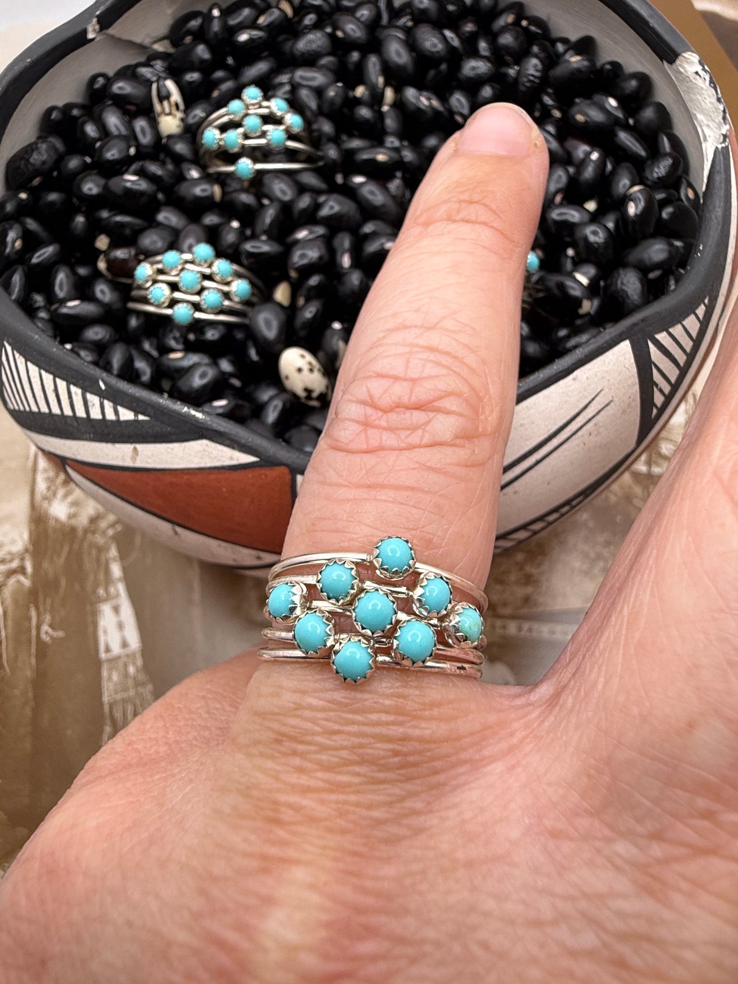 5 Turquoise Band Ring