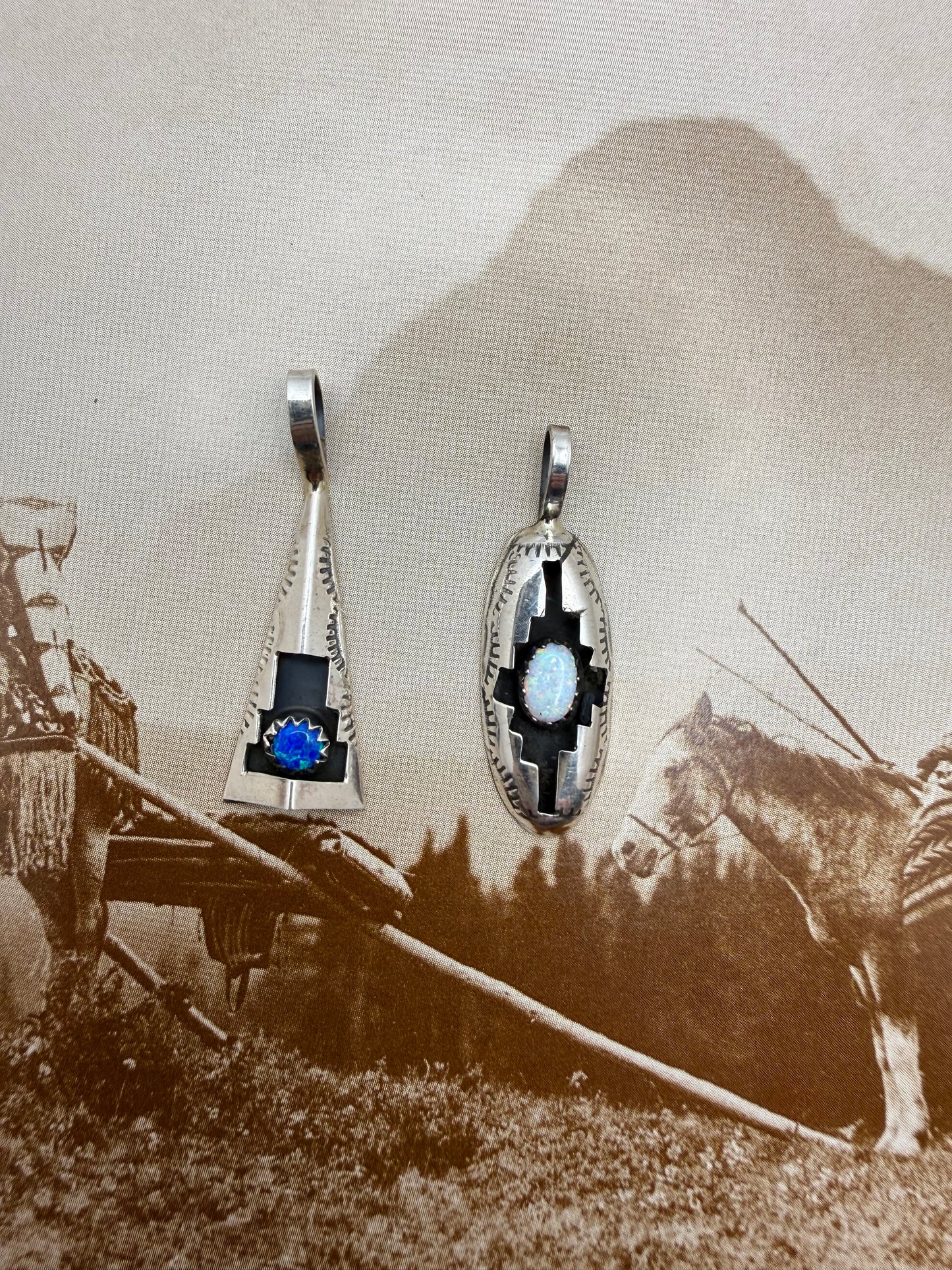 Opal Shadowbox Pendants
