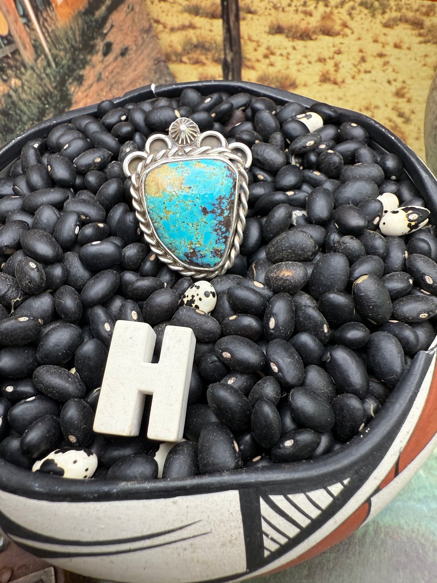 $99 Turquoise Statement Ring H size 8