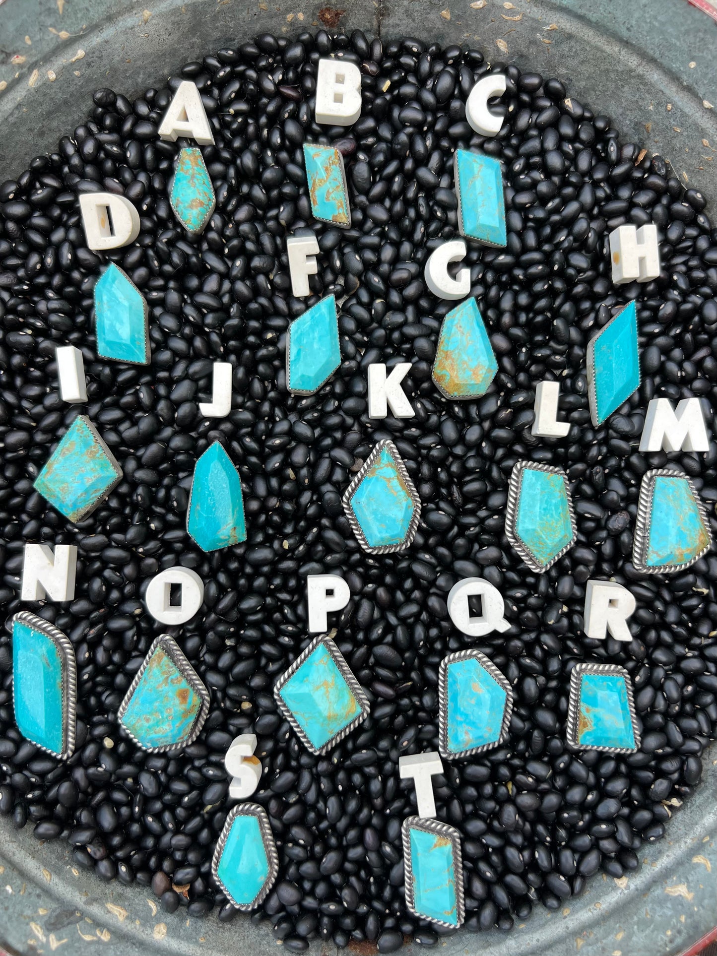 Rare Turquoise Faceted Gem Pendants