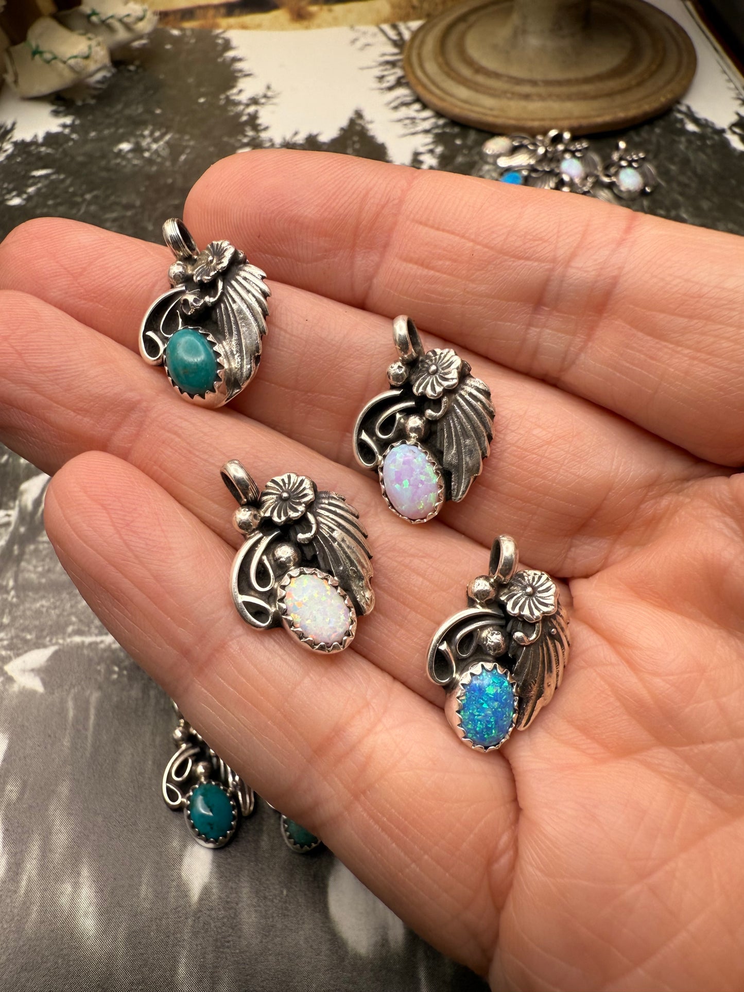 Native American Charm with Leaf motif