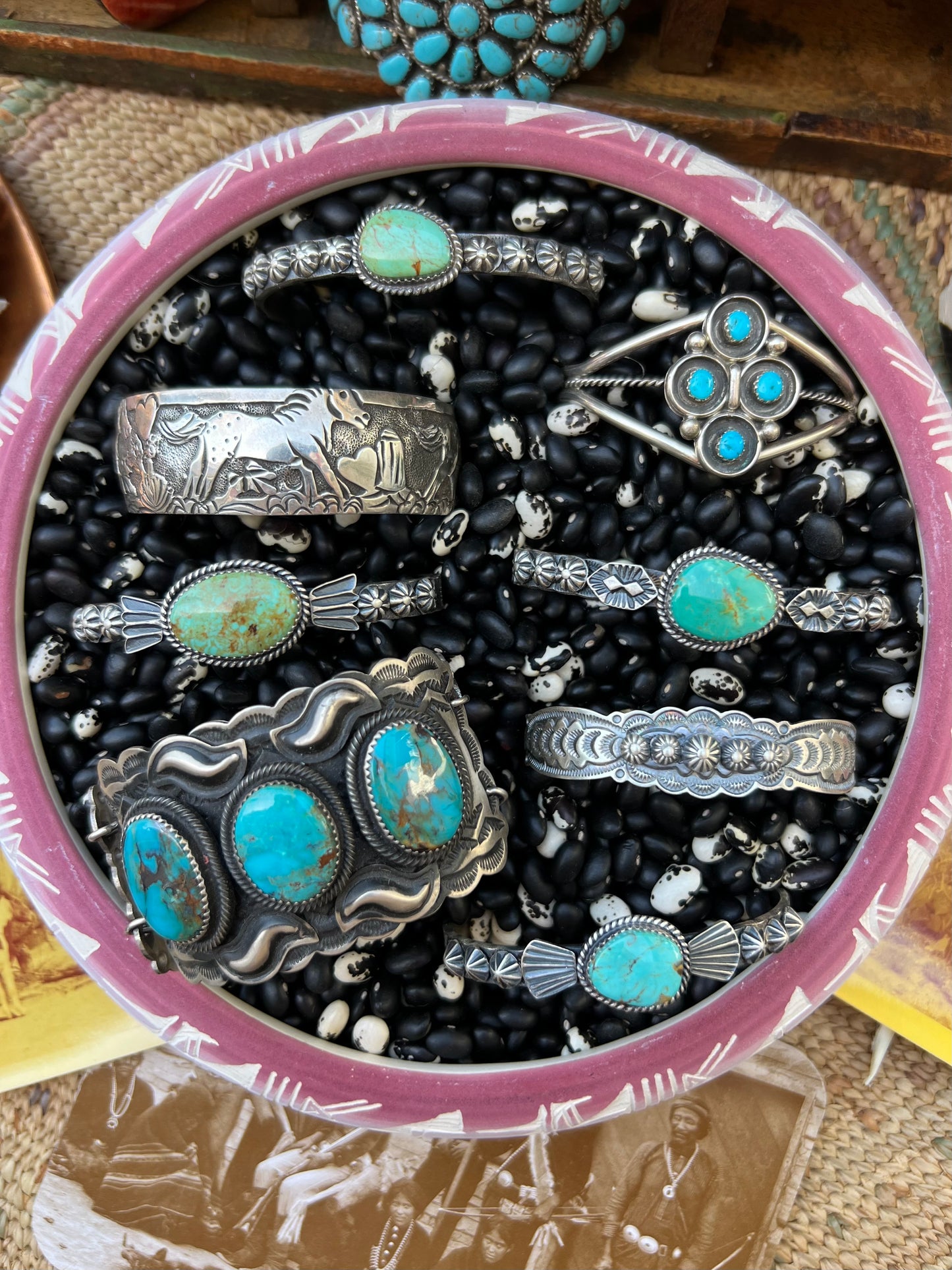 Lilah Turquoise Stamped Cuff