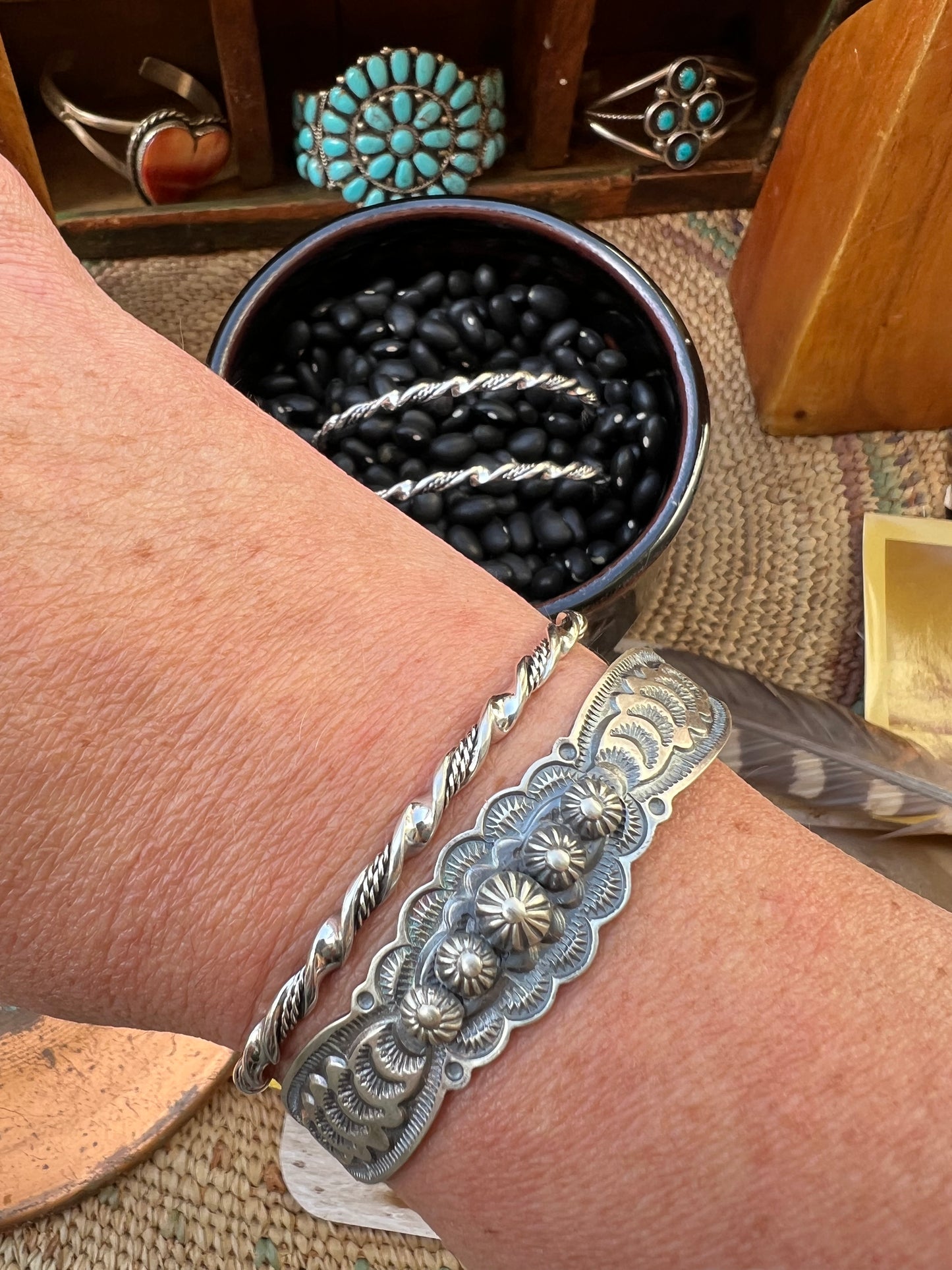 Tinsel Cuff with patina