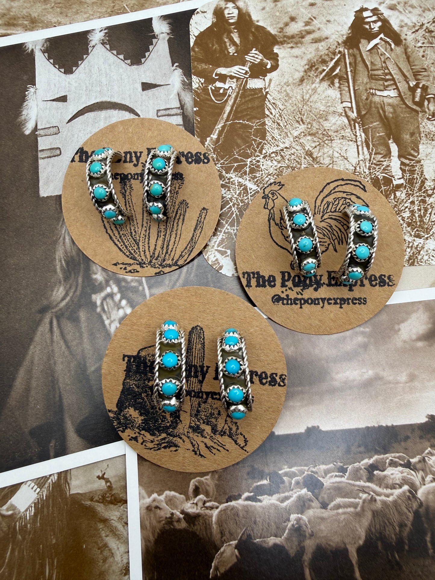 Navajo Turquoise Hoops