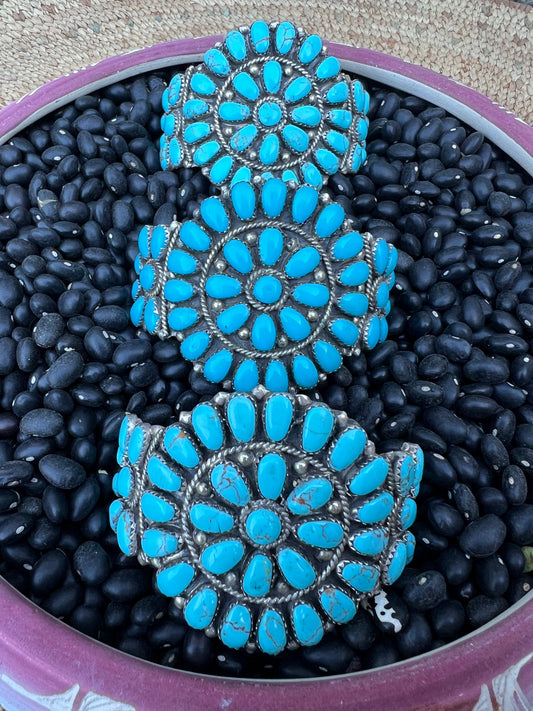 Traditional Turquoise Cluster Cuff