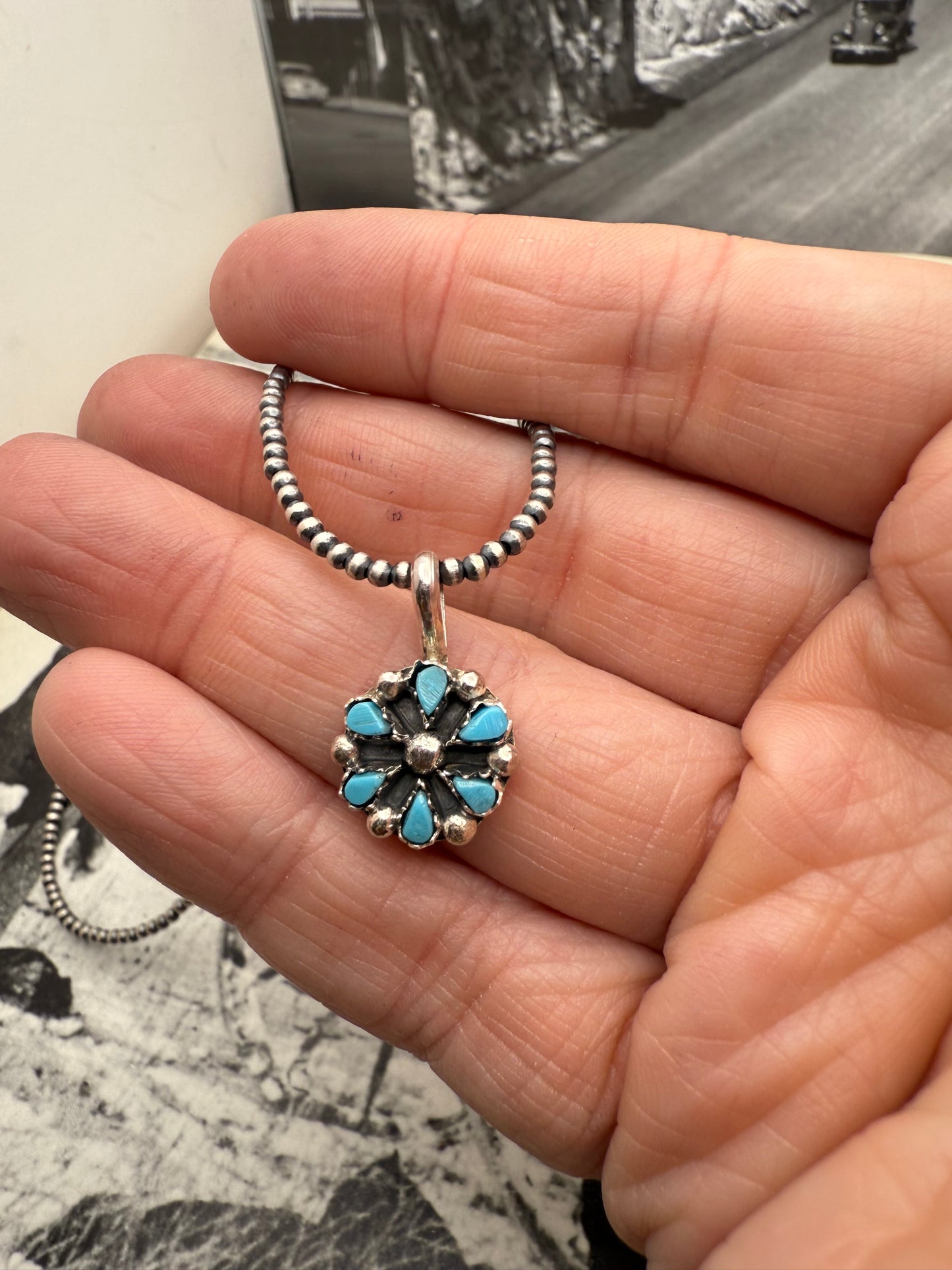 Micro 2mm Necklace with Cluster Pendant