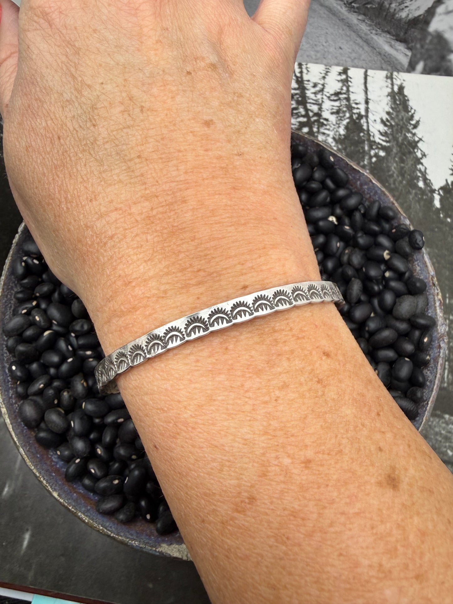 Hand Stamped Sterling Bangles