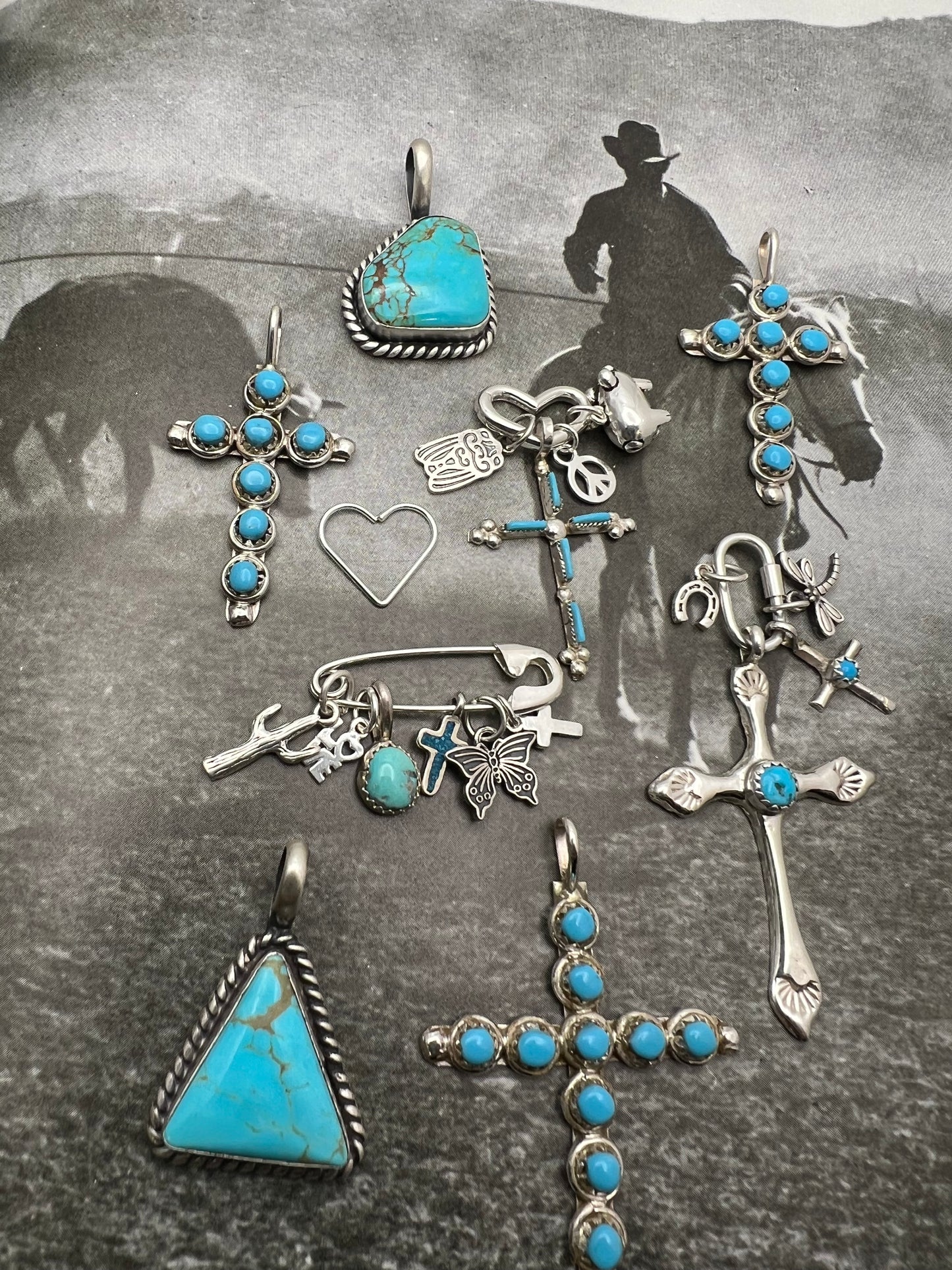 Zuni Needlepoint Turquoise Cross