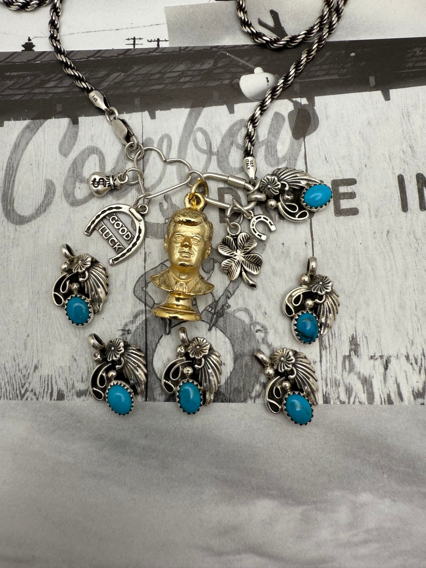 Native American Charm with Leaf motif