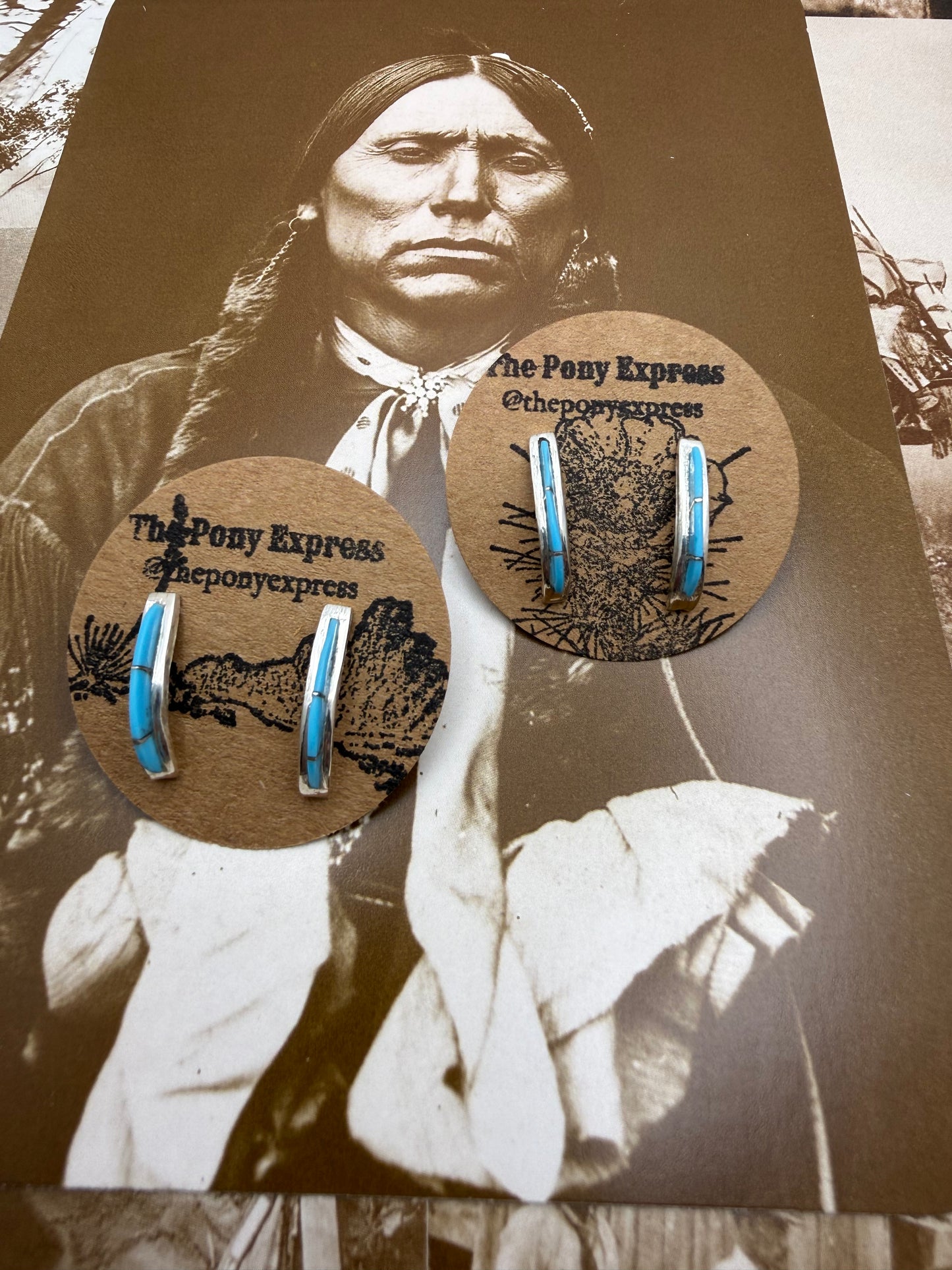 Zuni Inlay Half Hoops