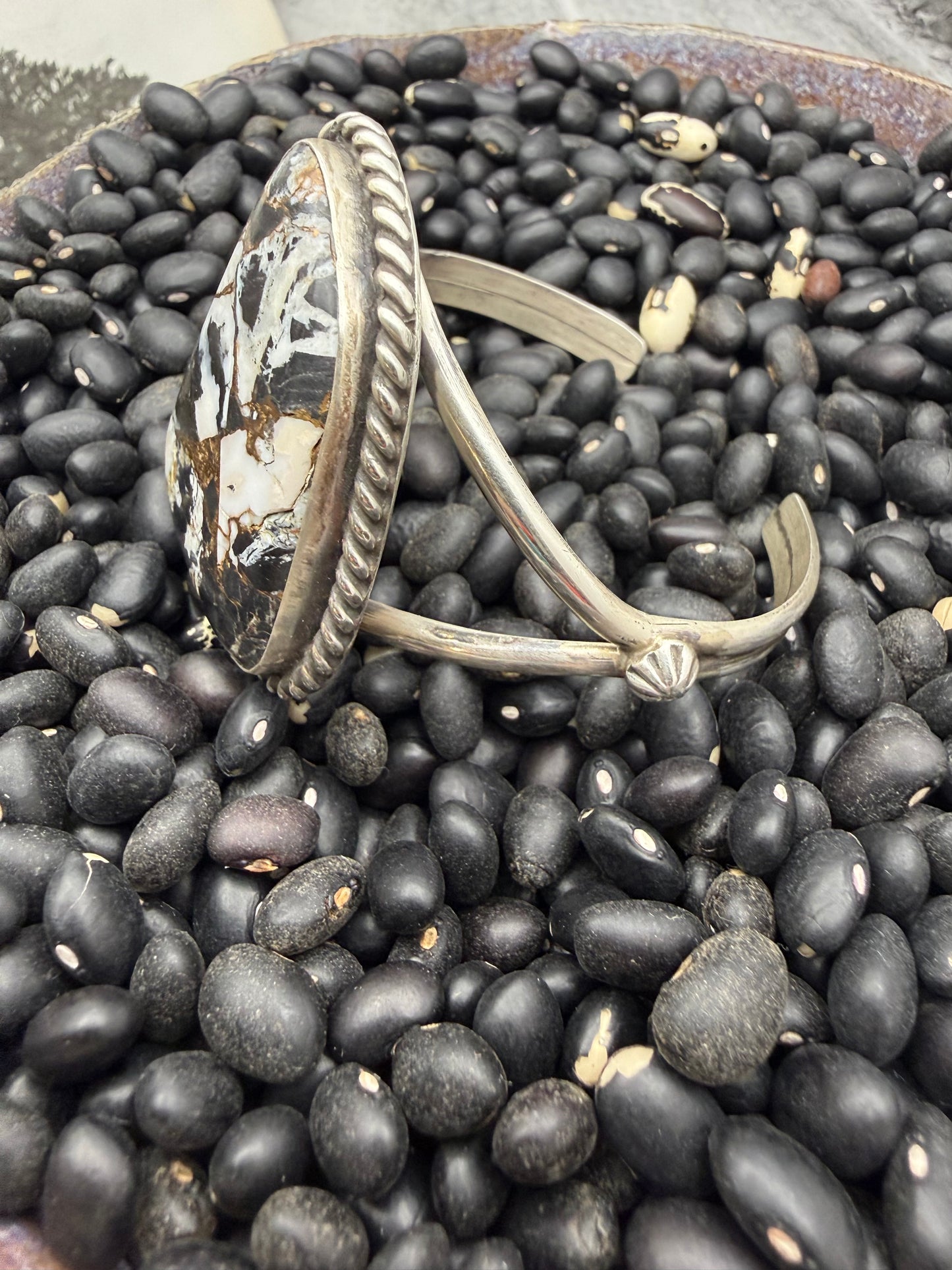 White Buffalo Bronze Cuff