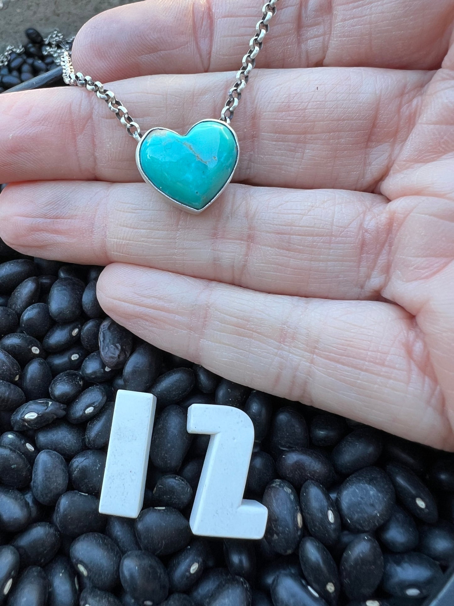 Turquoise Floating Heart Necklace