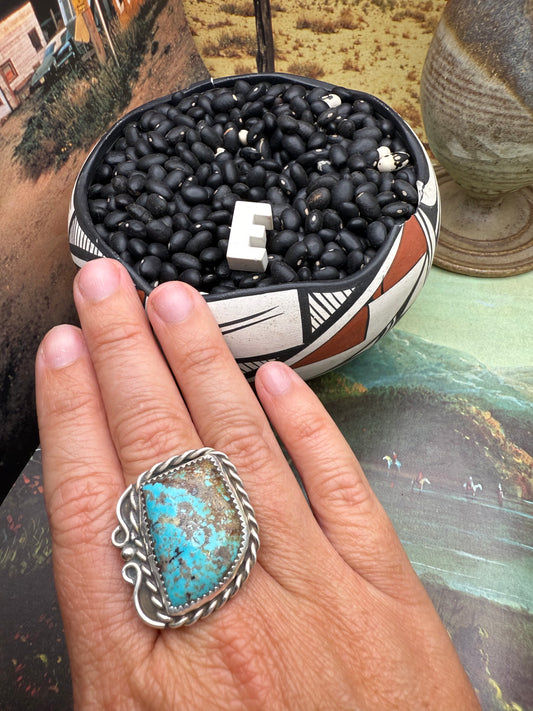 $99 Turquoise Statement Ring E size 8