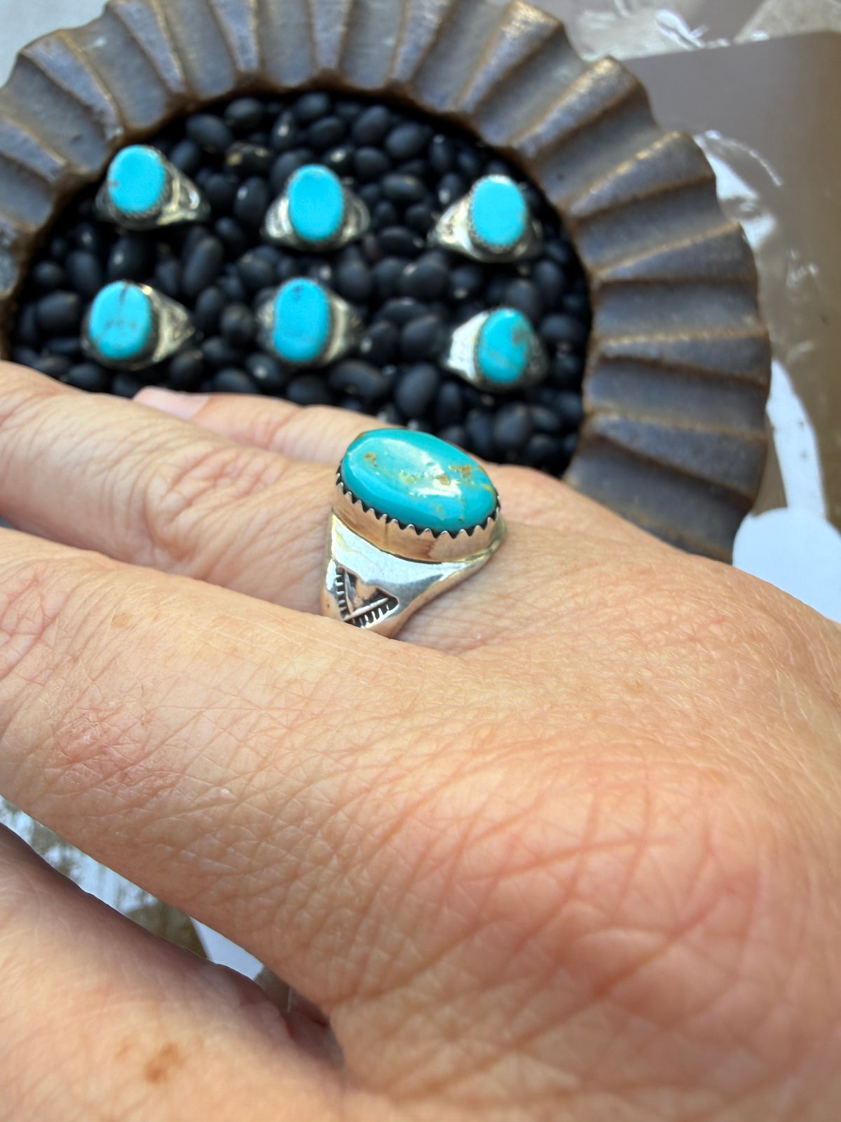 Turquoise Oval Signet Ring