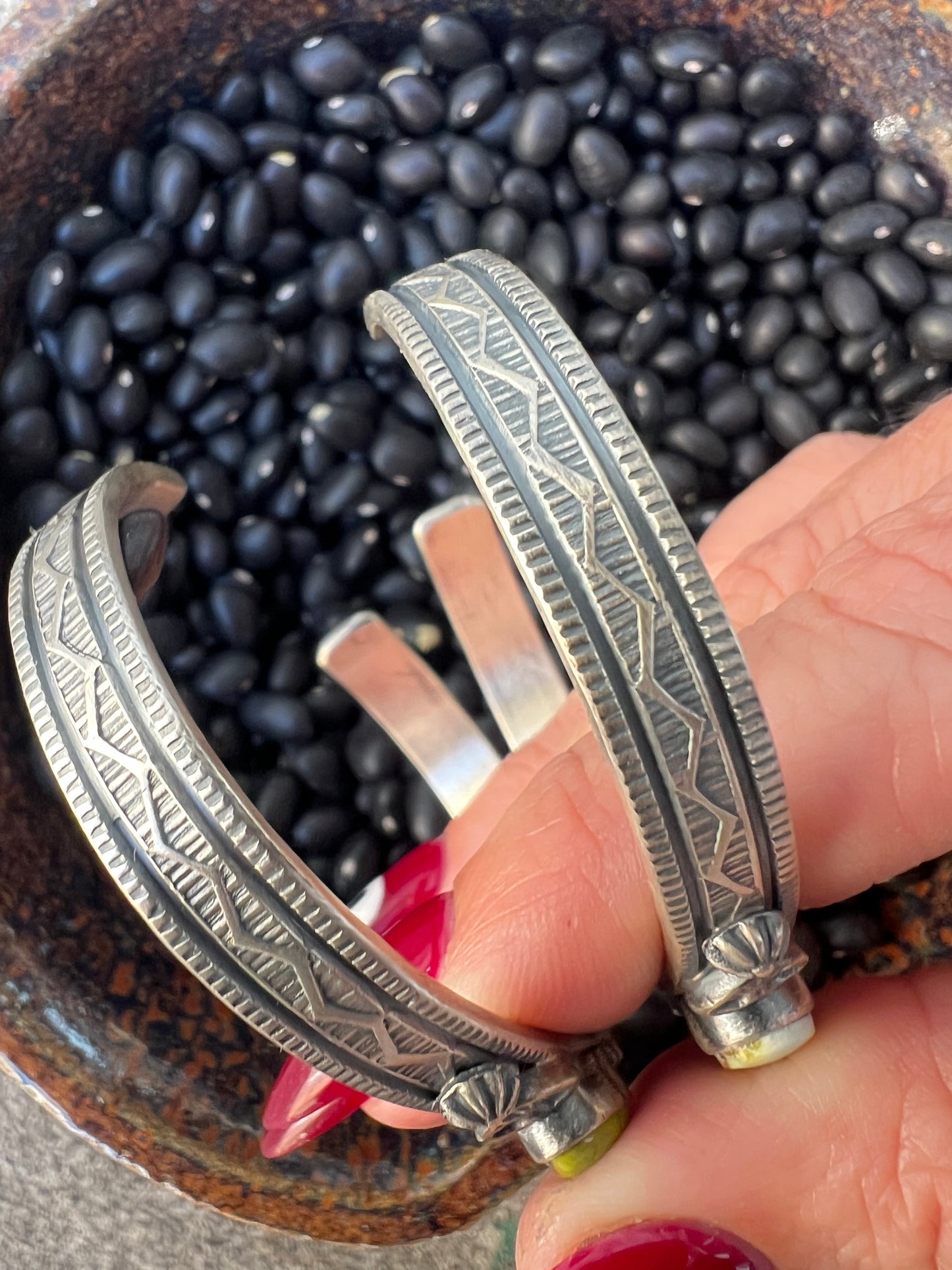 Sonoran Gold Turquoise Stamped Cuff