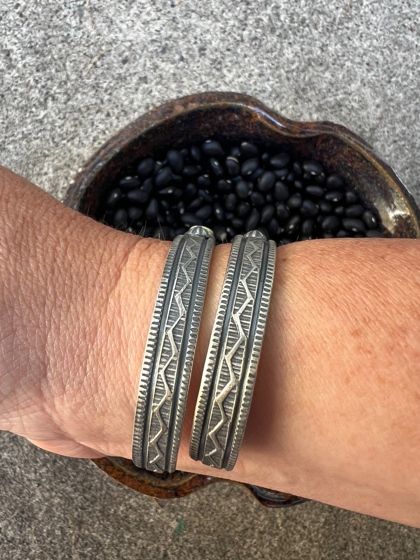 Sonoran Gold Turquoise Stamped Cuff