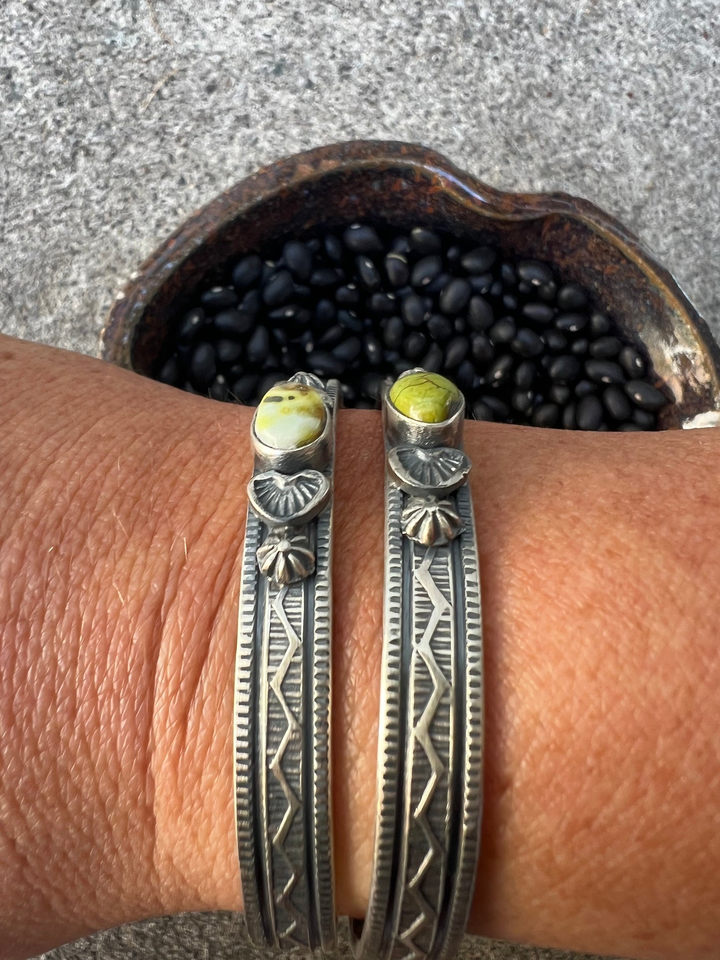 Sonoran Gold Turquoise Stamped Cuff