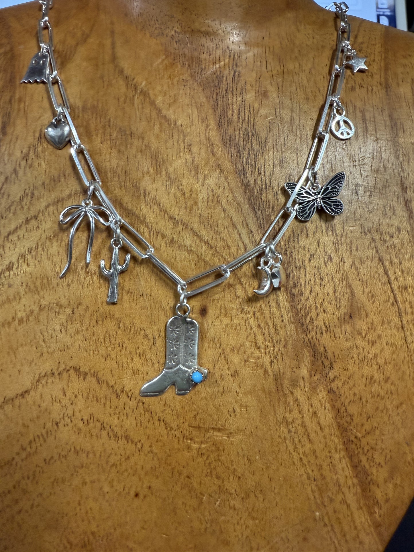 Cowboy Boot Charm with Turquoise Spur