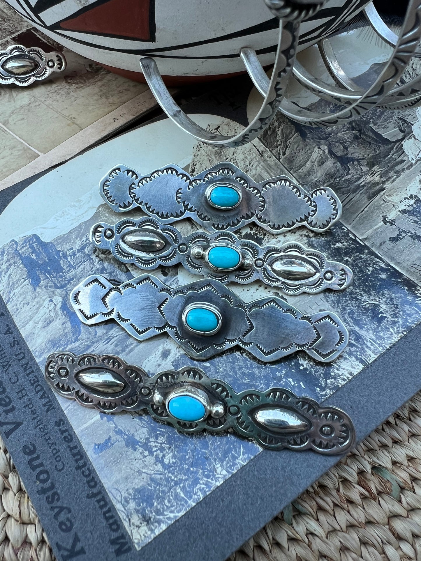 Sterling Silver Turquoise Bobbi Pin Cover
