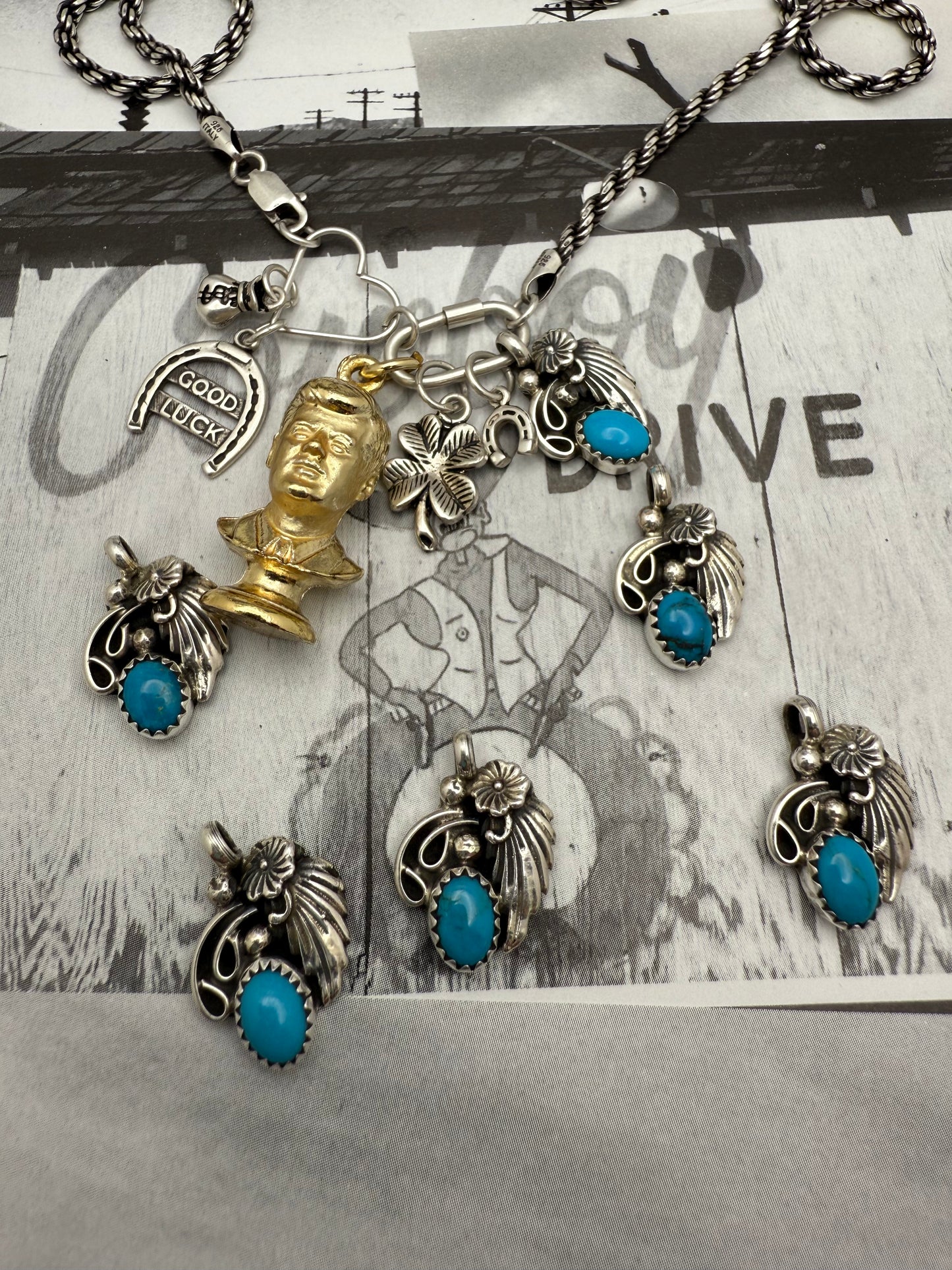 Native American Charm with Leaf motif