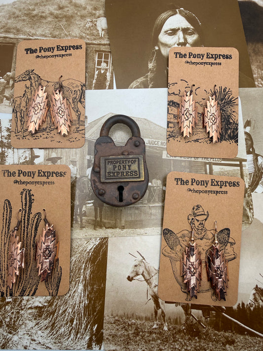 Copper Aztec Earrings
