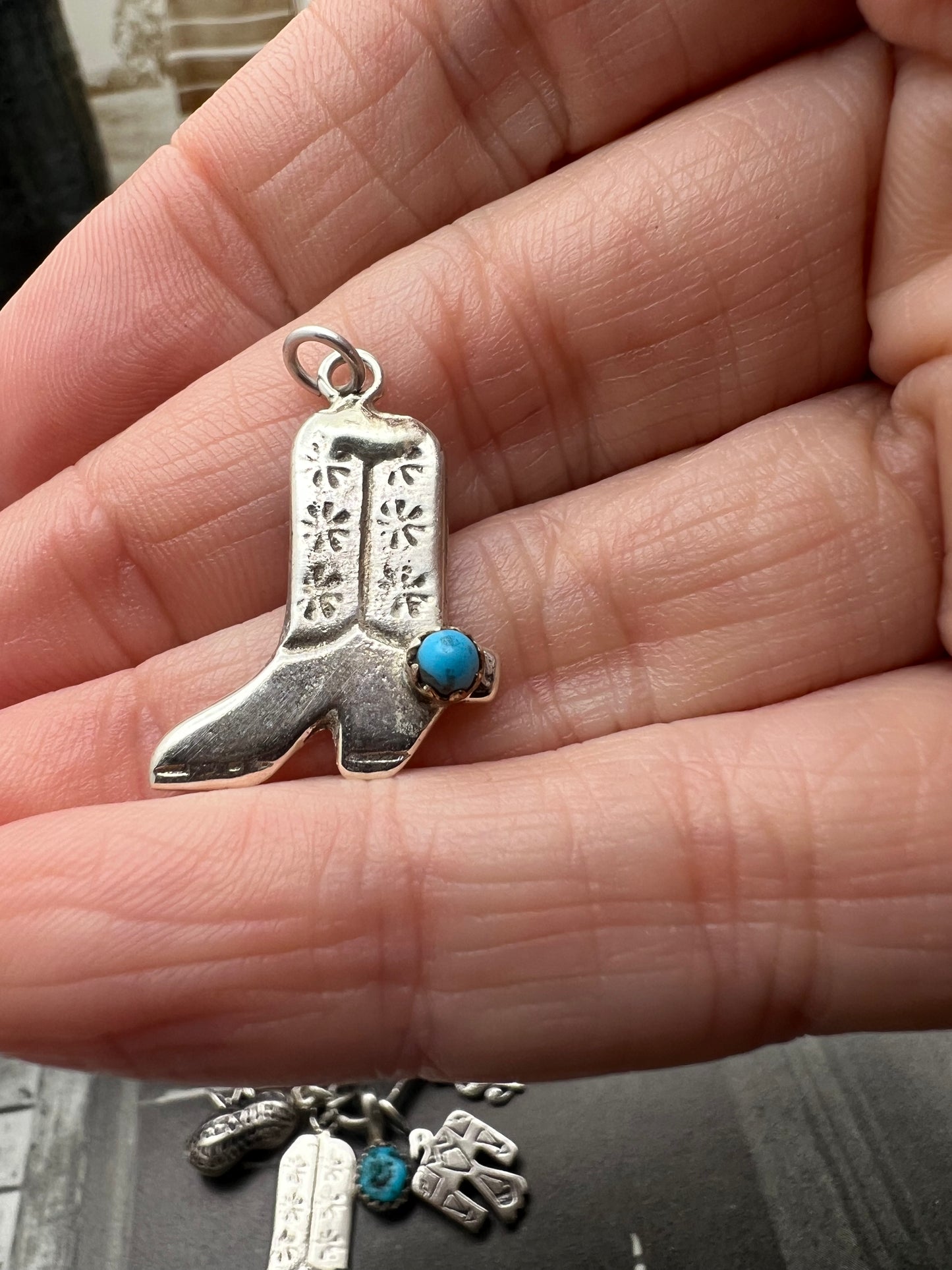 Cowboy Boot Charm with Turquoise Spur