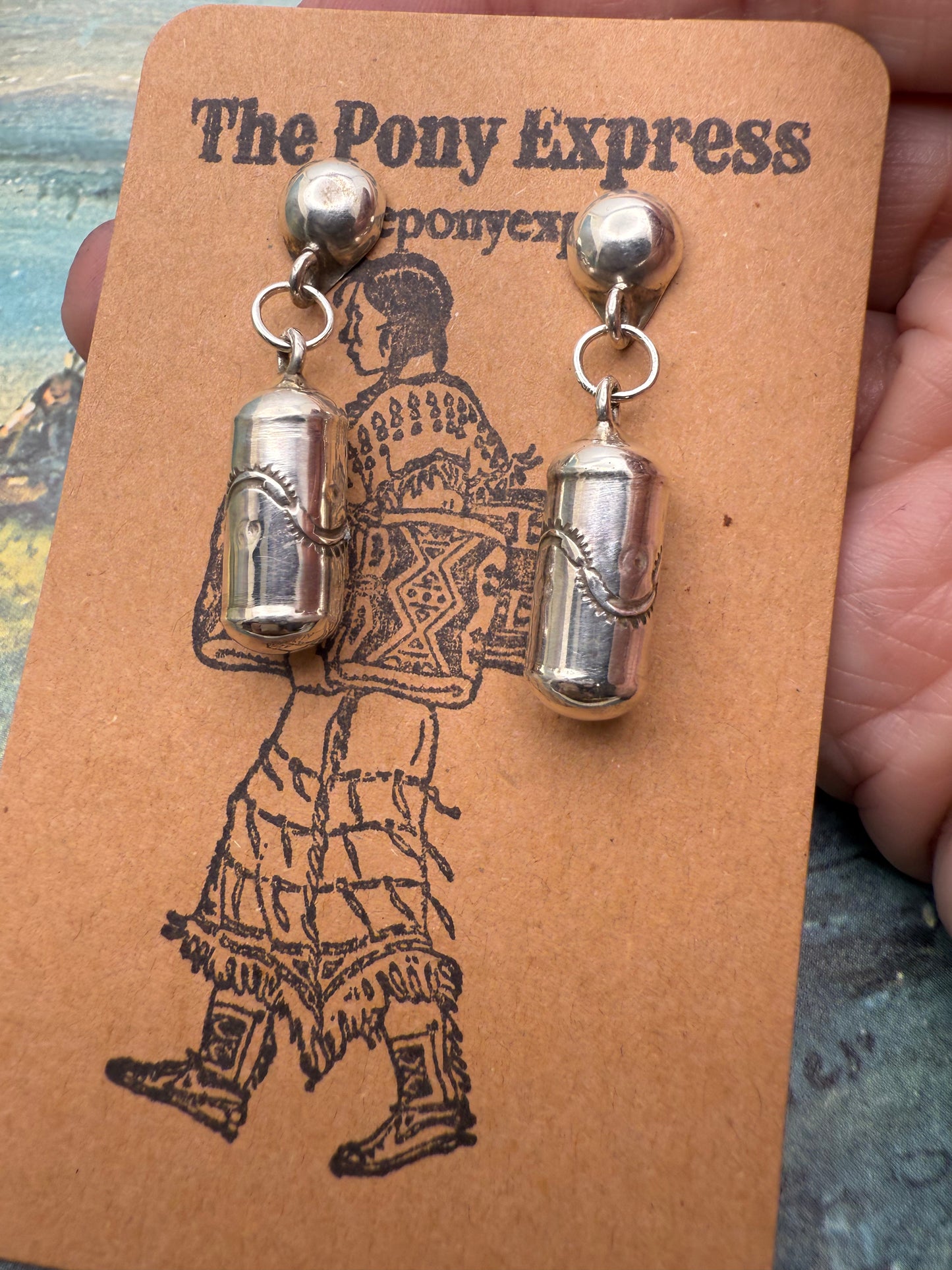 Handmade Navajo Pearl Earrings