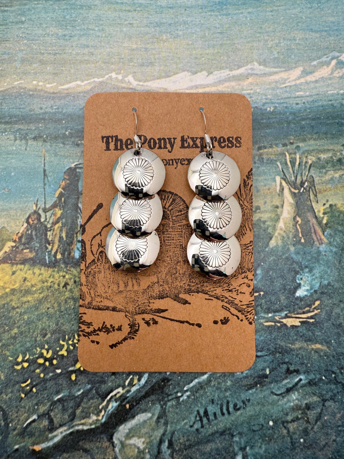 Handmade Disk Dangle Earrings