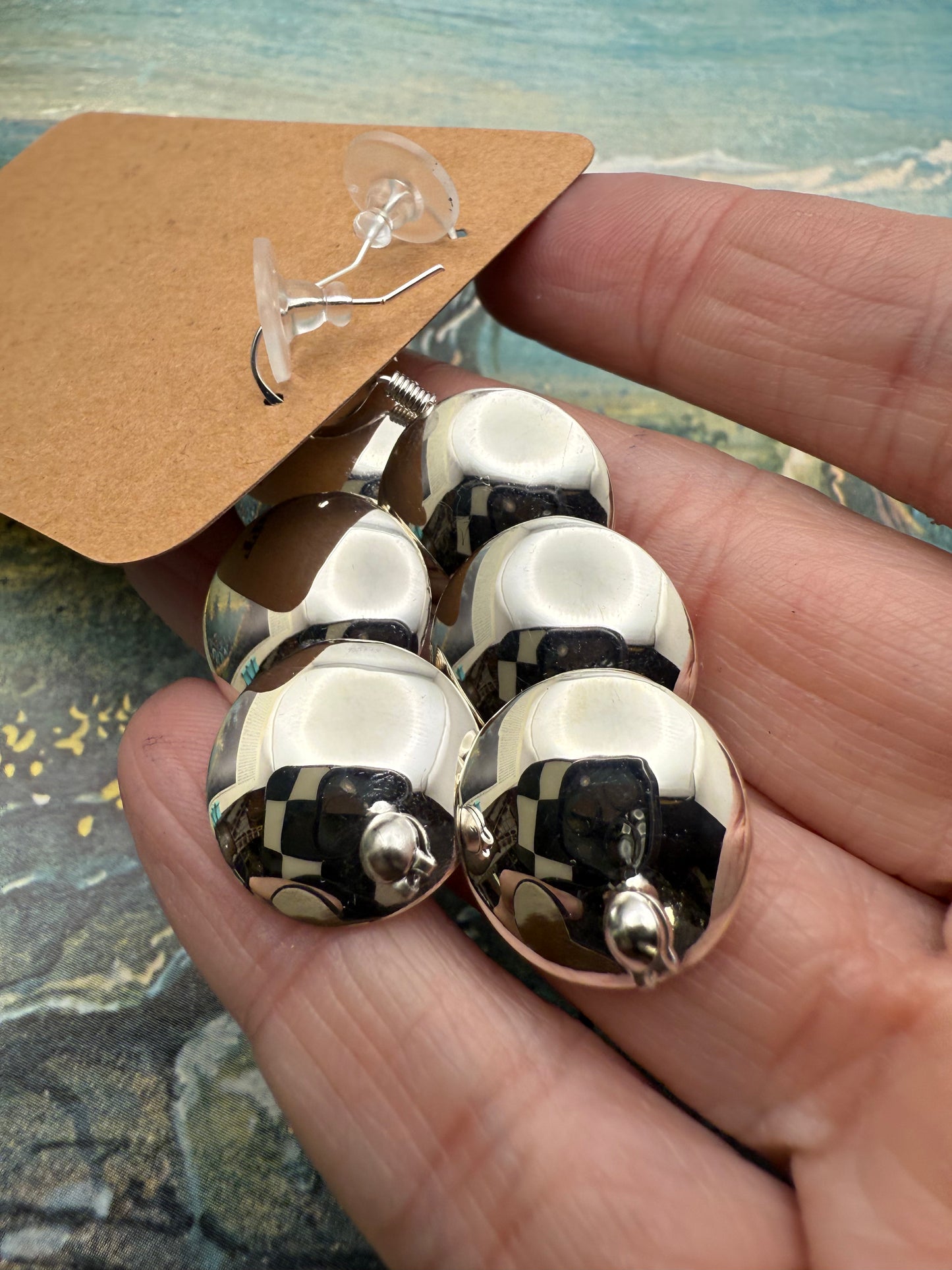 Handmade Disk Dangle Earrings