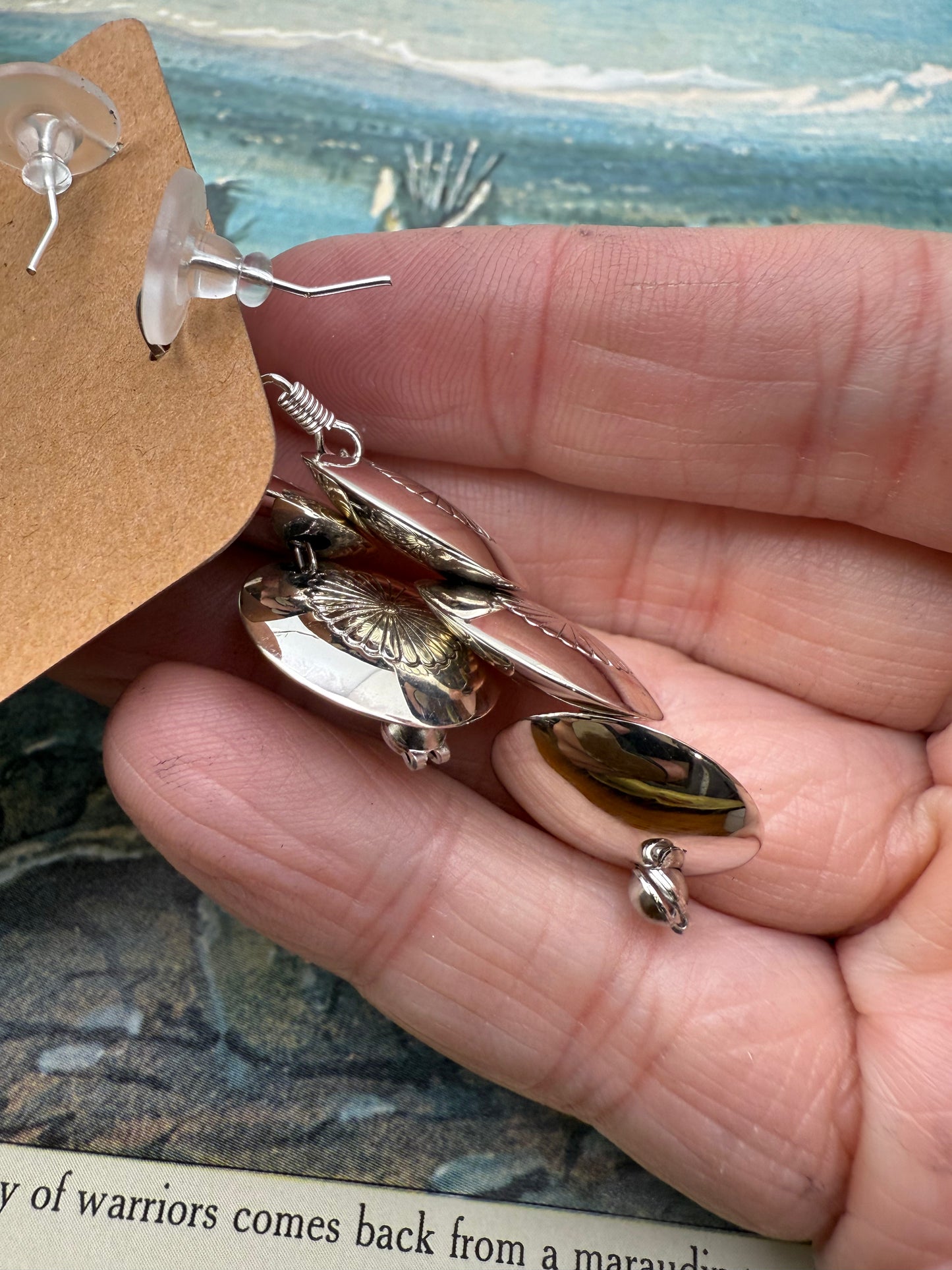 Handmade Disk Dangle Earrings