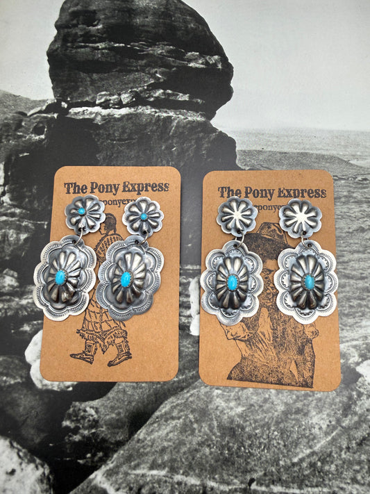 Concho with Turquoise Earrings