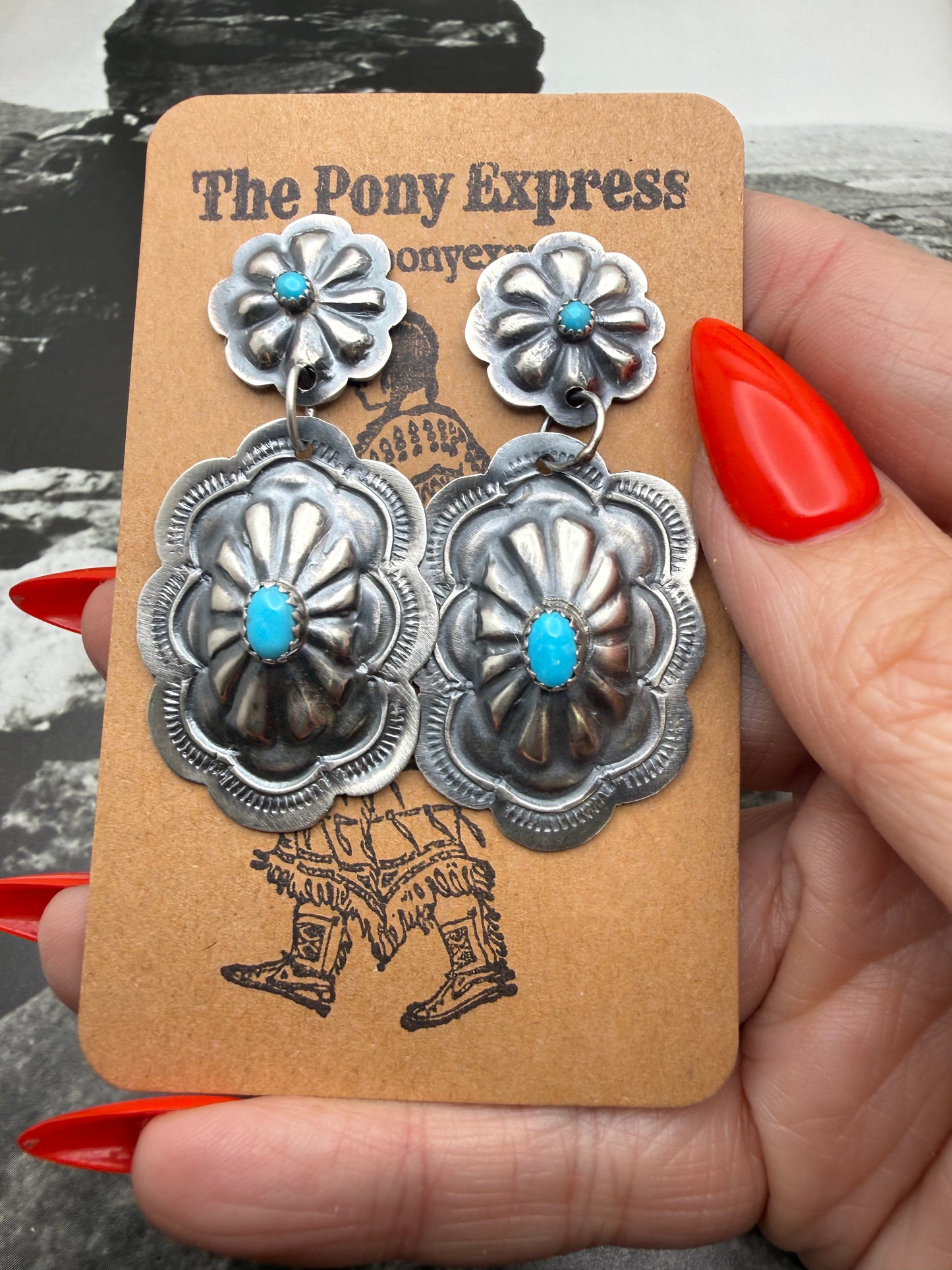 Concho with Turquoise Earrings