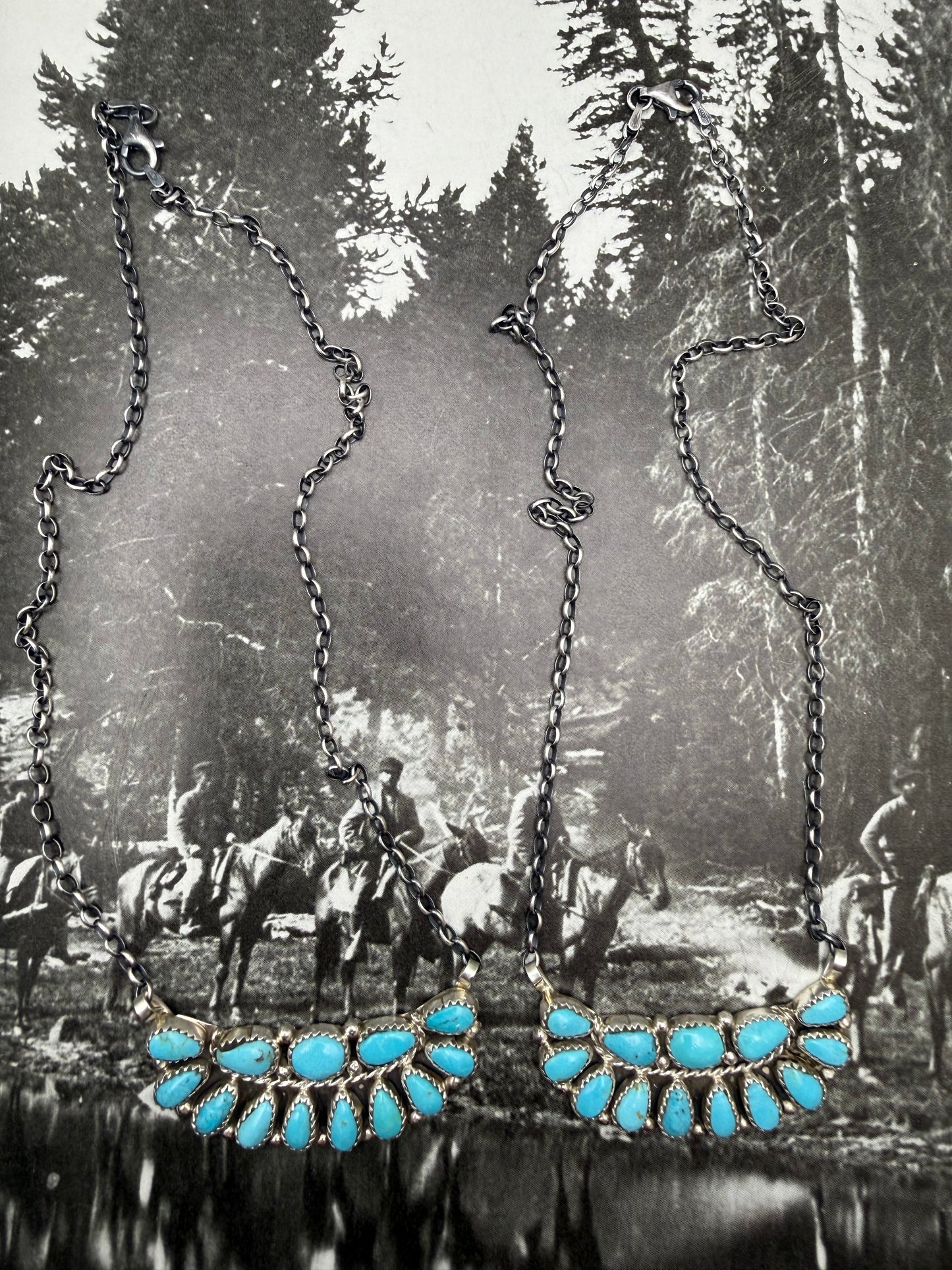 Turquoise Half Cluster Necklace