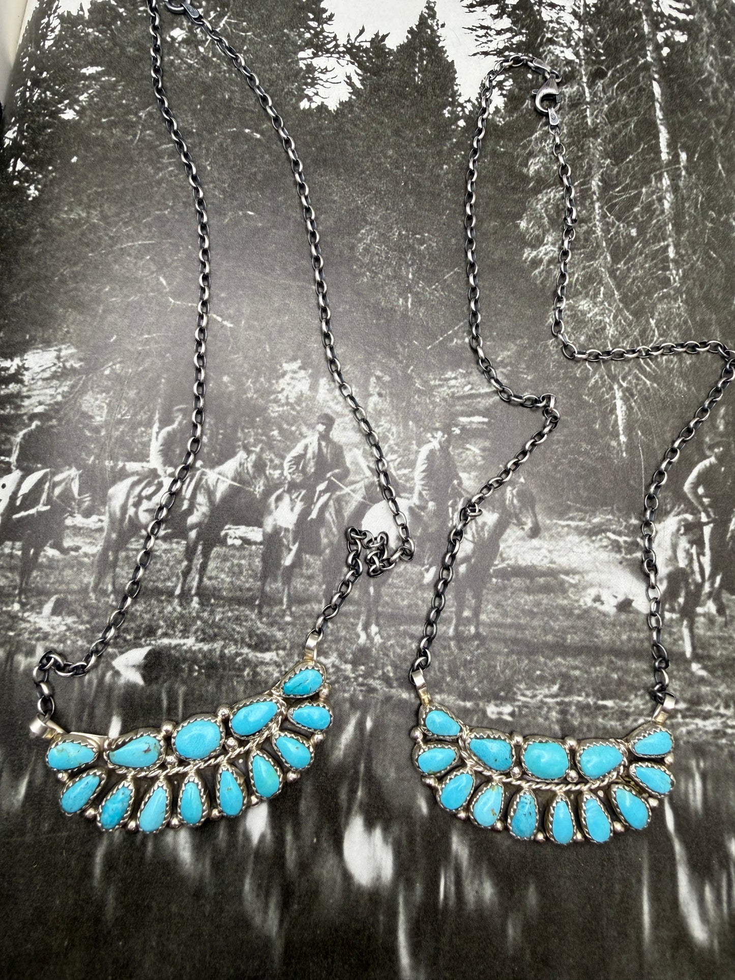 Turquoise Half Cluster Necklace