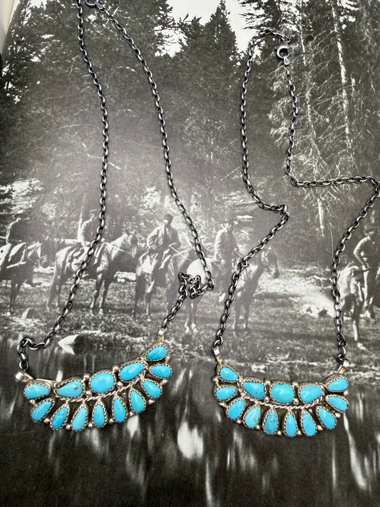 Turquoise Half Cluster Necklace