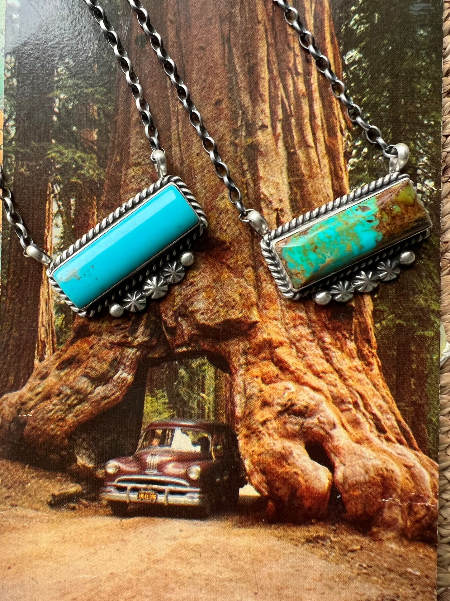 Turquoise Fancy Bar Necklace