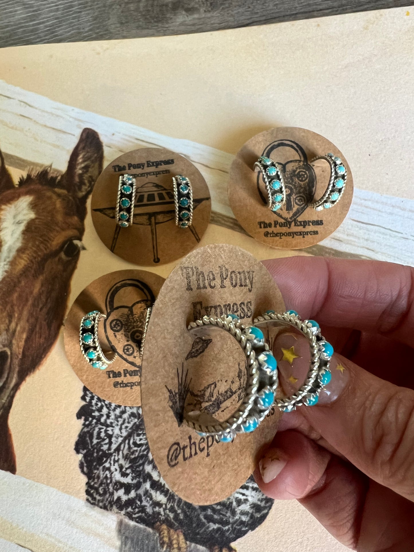 Navajo Turquoise Hoops