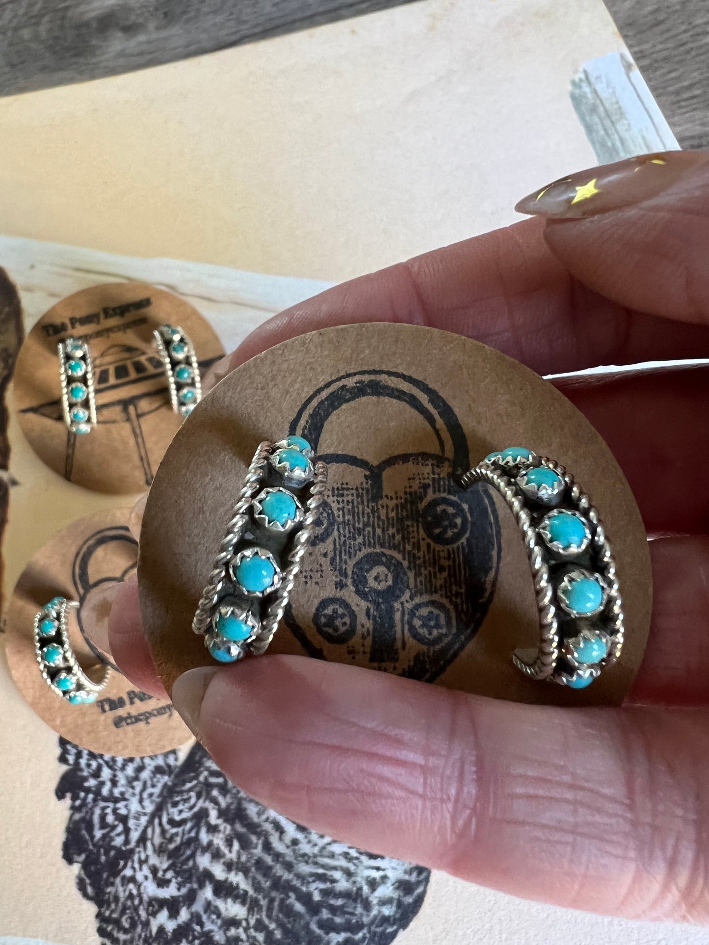 Navajo Turquoise Hoops