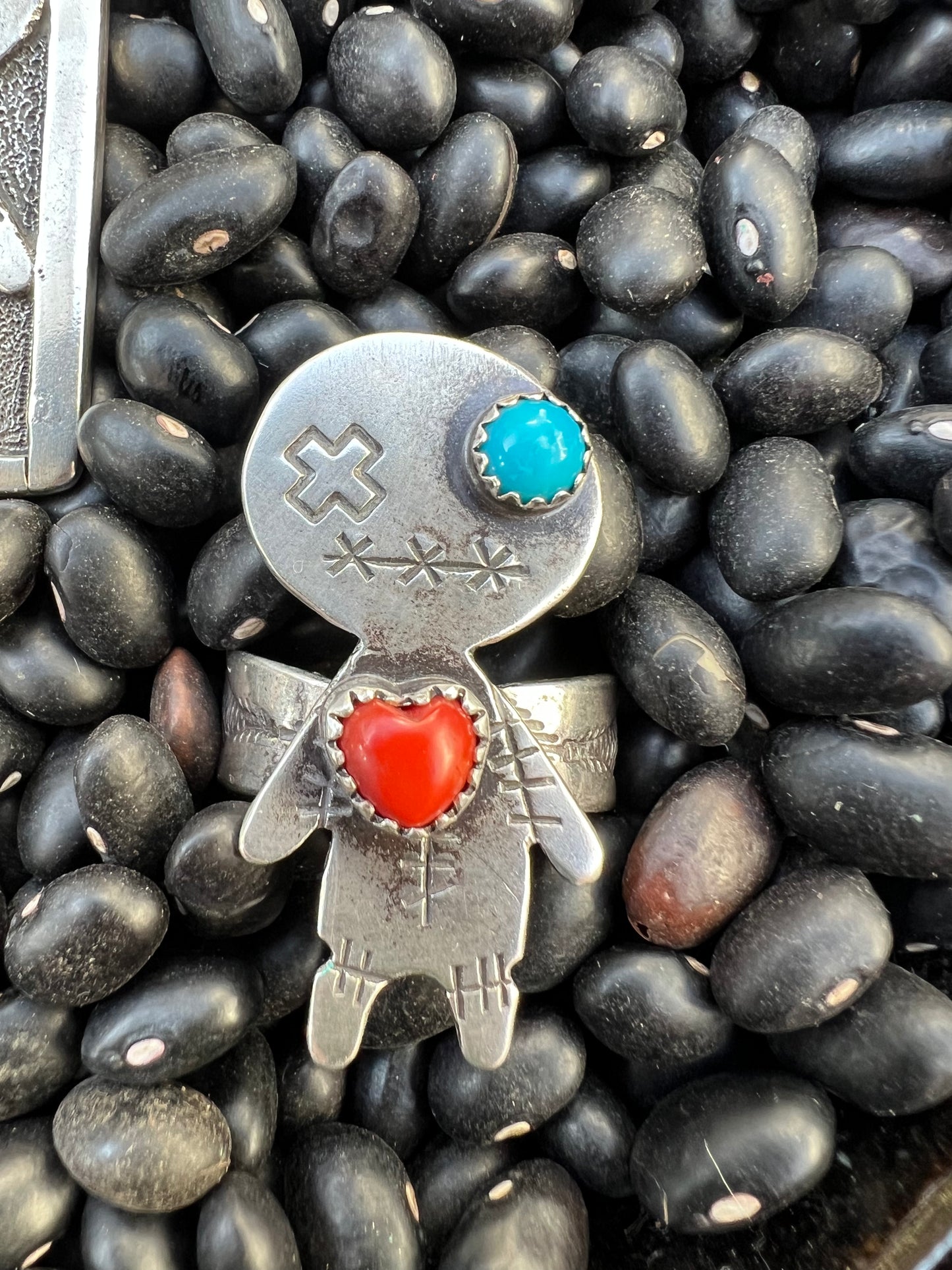 Turquoise Voodoo Doll Ring