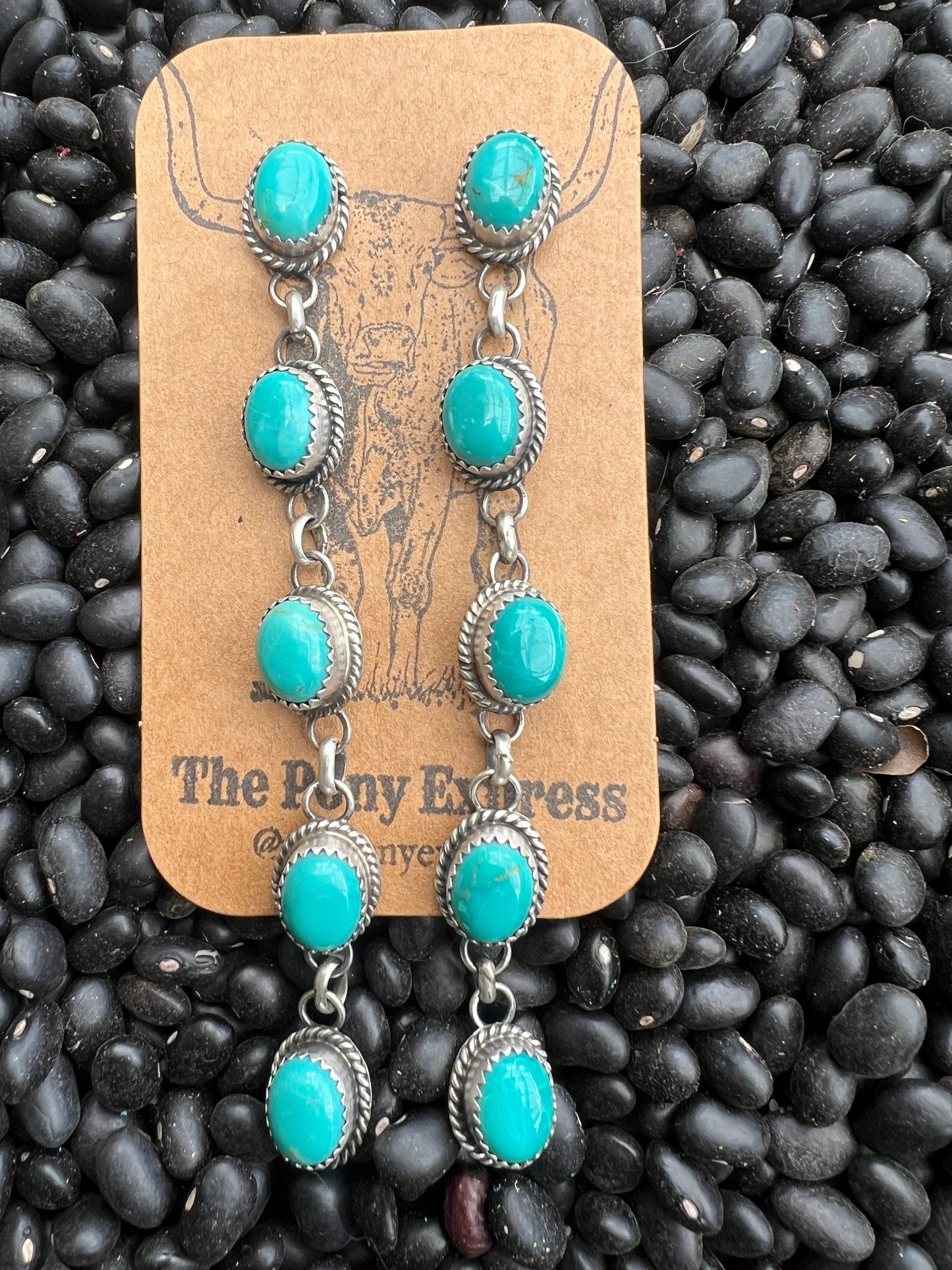 The Derby Long Turquoise Earrings