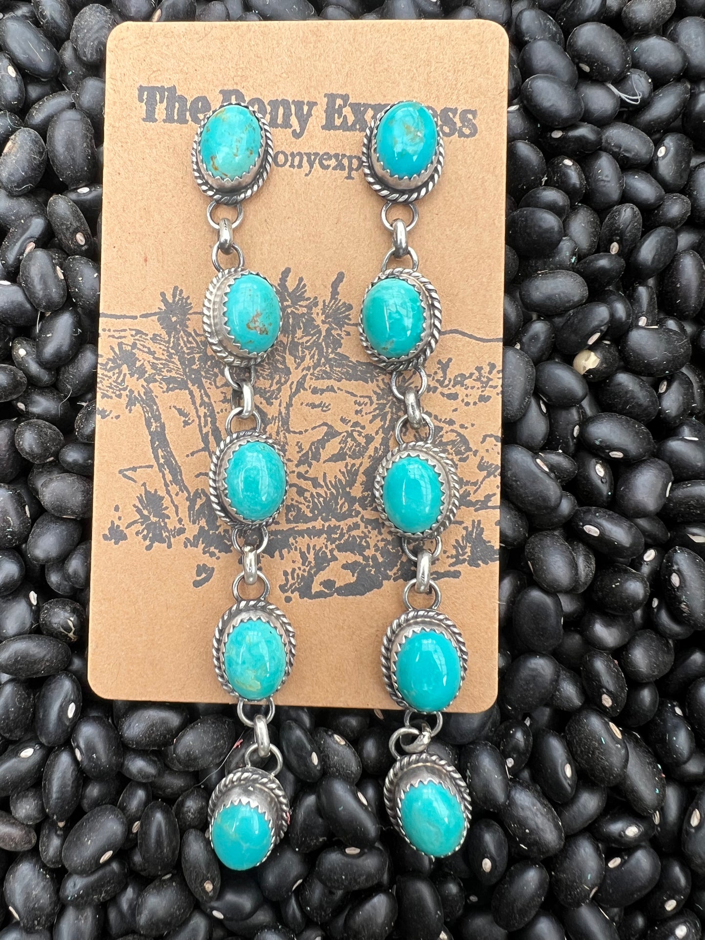 The Derby Long Turquoise Earrings