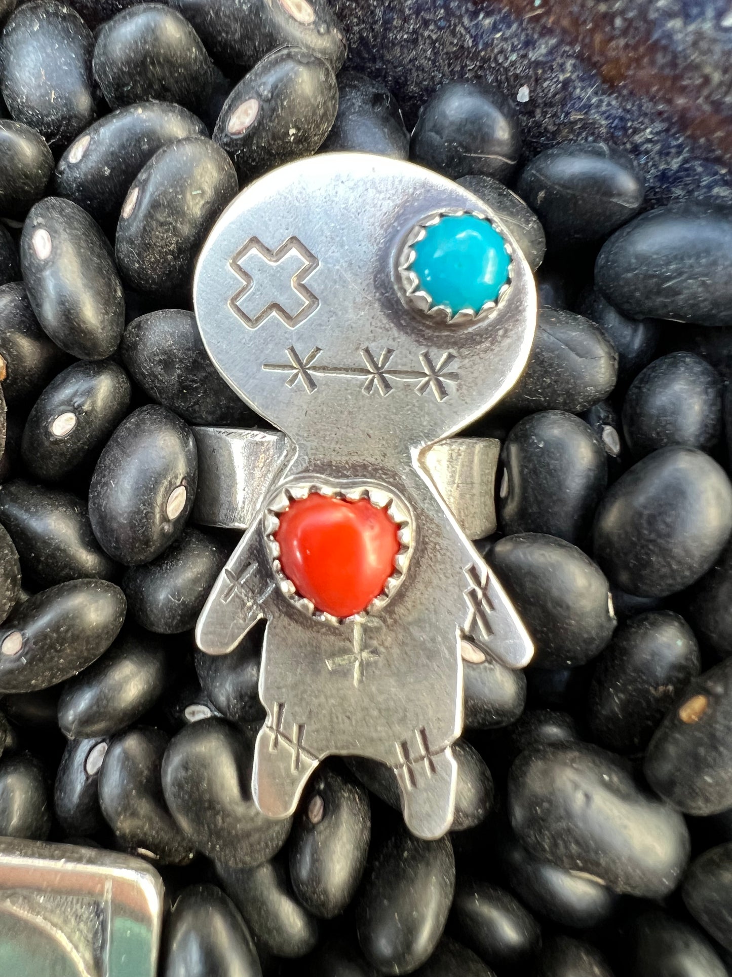 Turquoise Voodoo Doll Ring