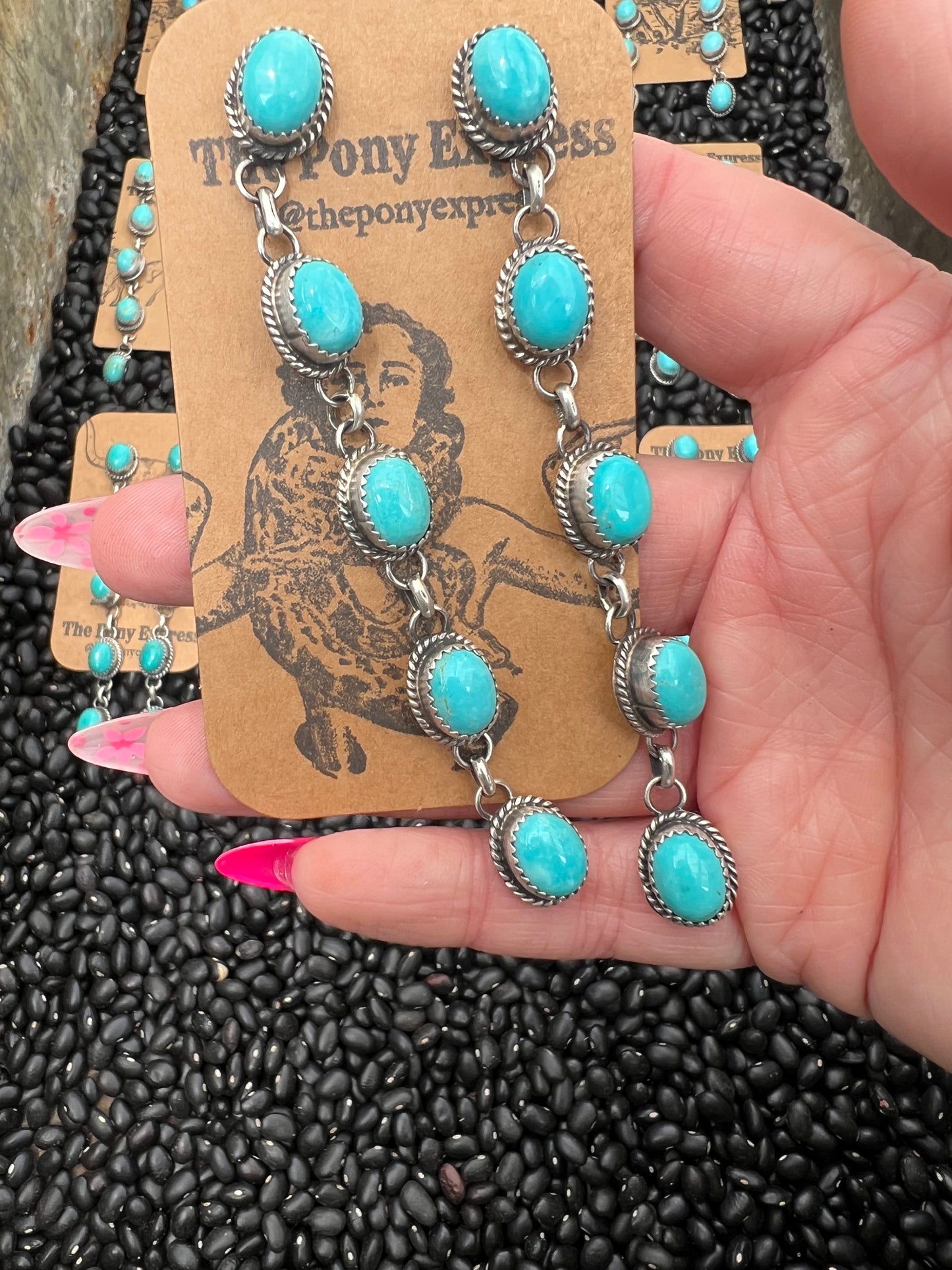 The Derby Long Turquoise Earrings