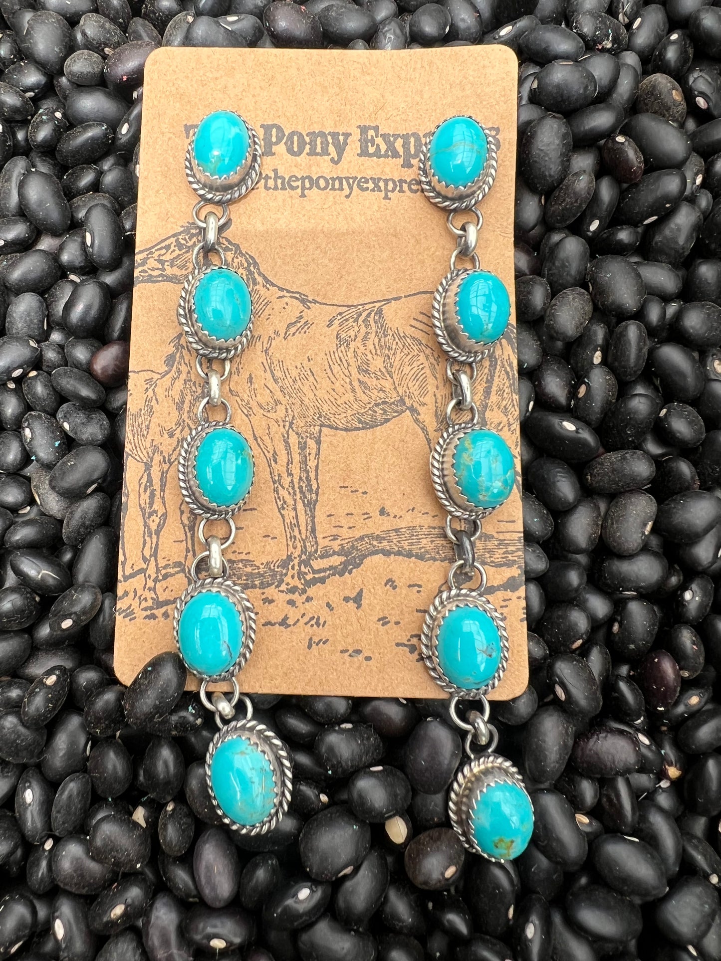 The Derby Long Turquoise Earrings