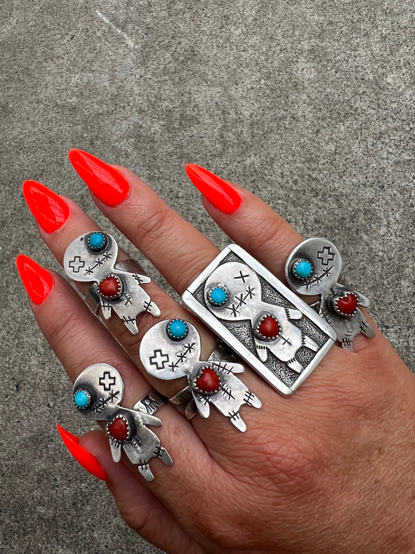 Turquoise Voodoo Doll Ring