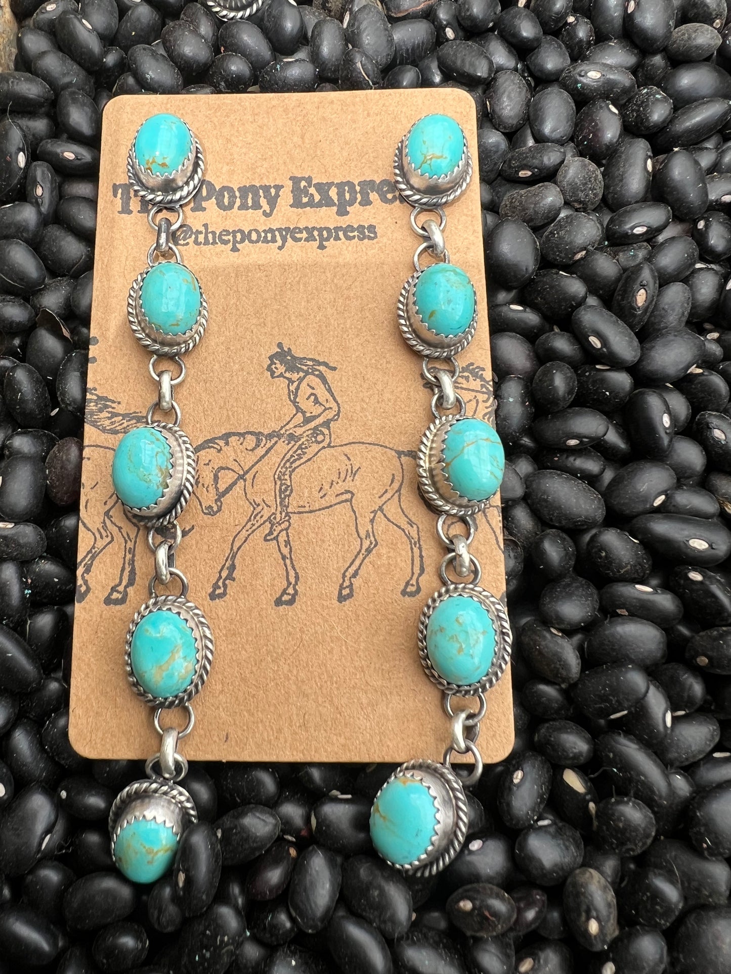 The Derby Long Turquoise Earrings