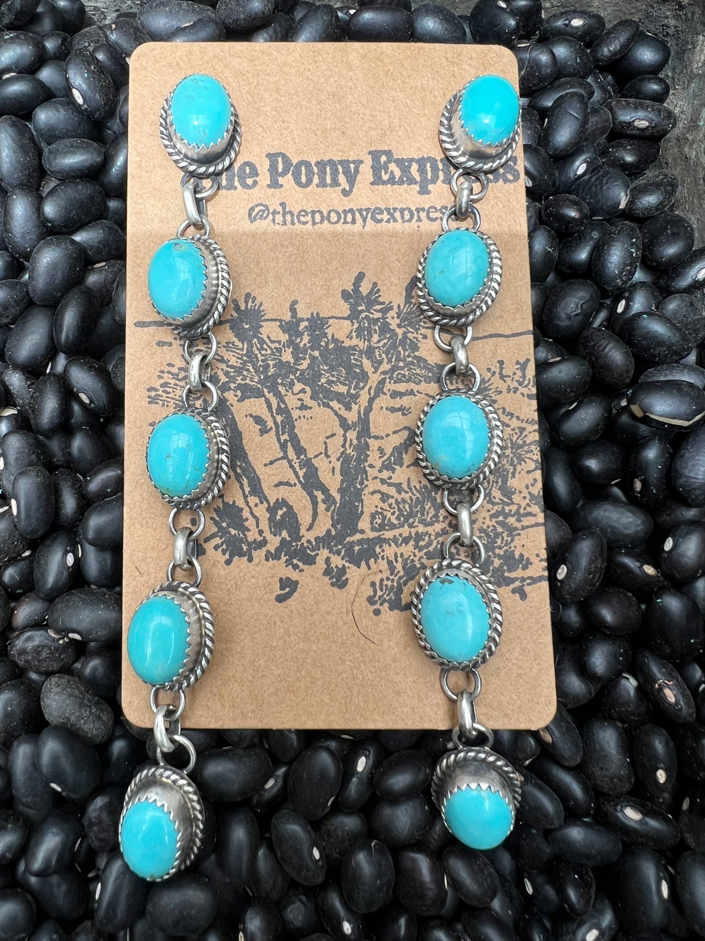 The Derby Long Turquoise Earrings