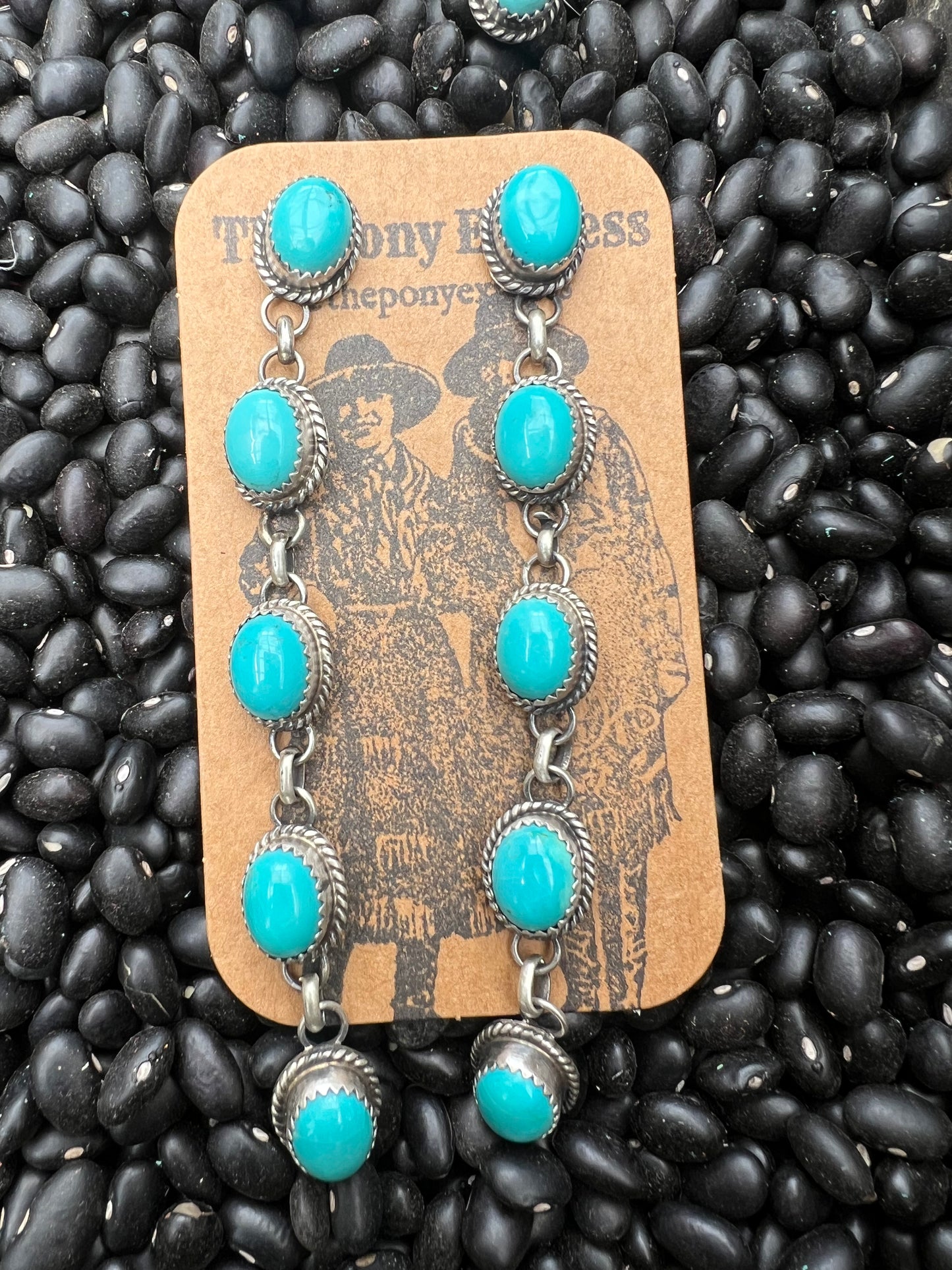 The Derby Long Turquoise Earrings