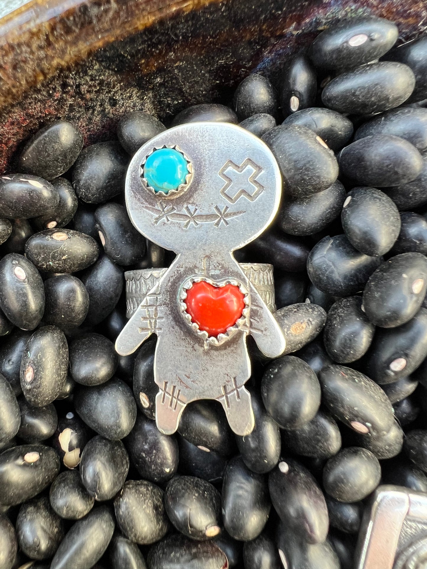 Turquoise Voodoo Doll Ring