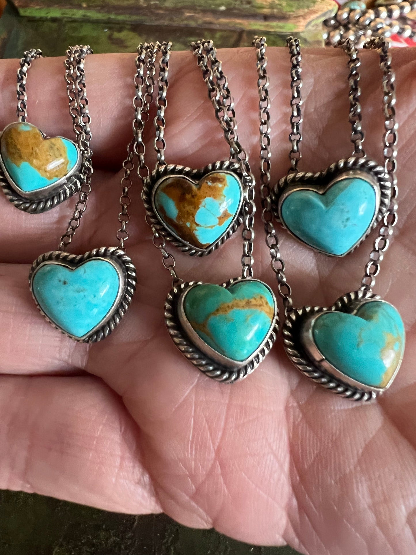 Turquoise Floating Heart Necklace